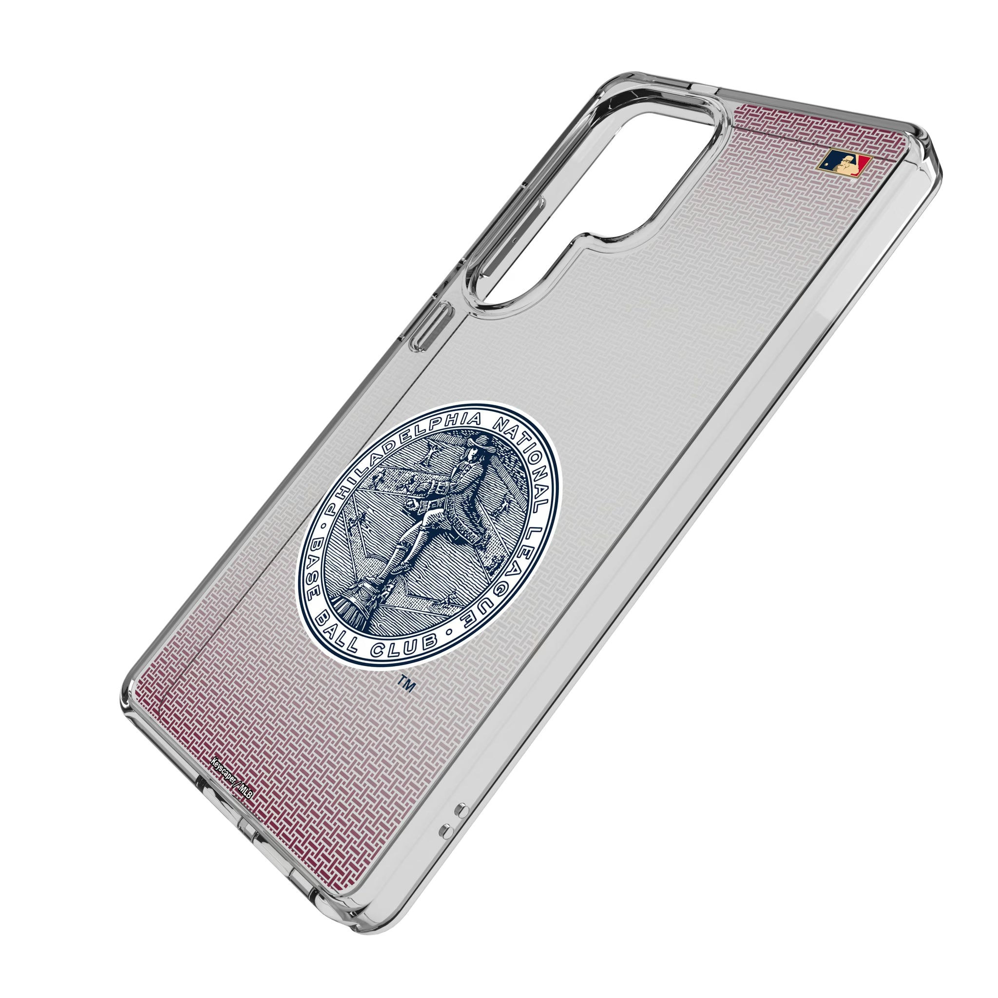 Philadelphia Phillies 1915-1943 - Cooperstown Collection Linen Galaxy Clear Phone Case for Samsung Galaxy - Isometric View