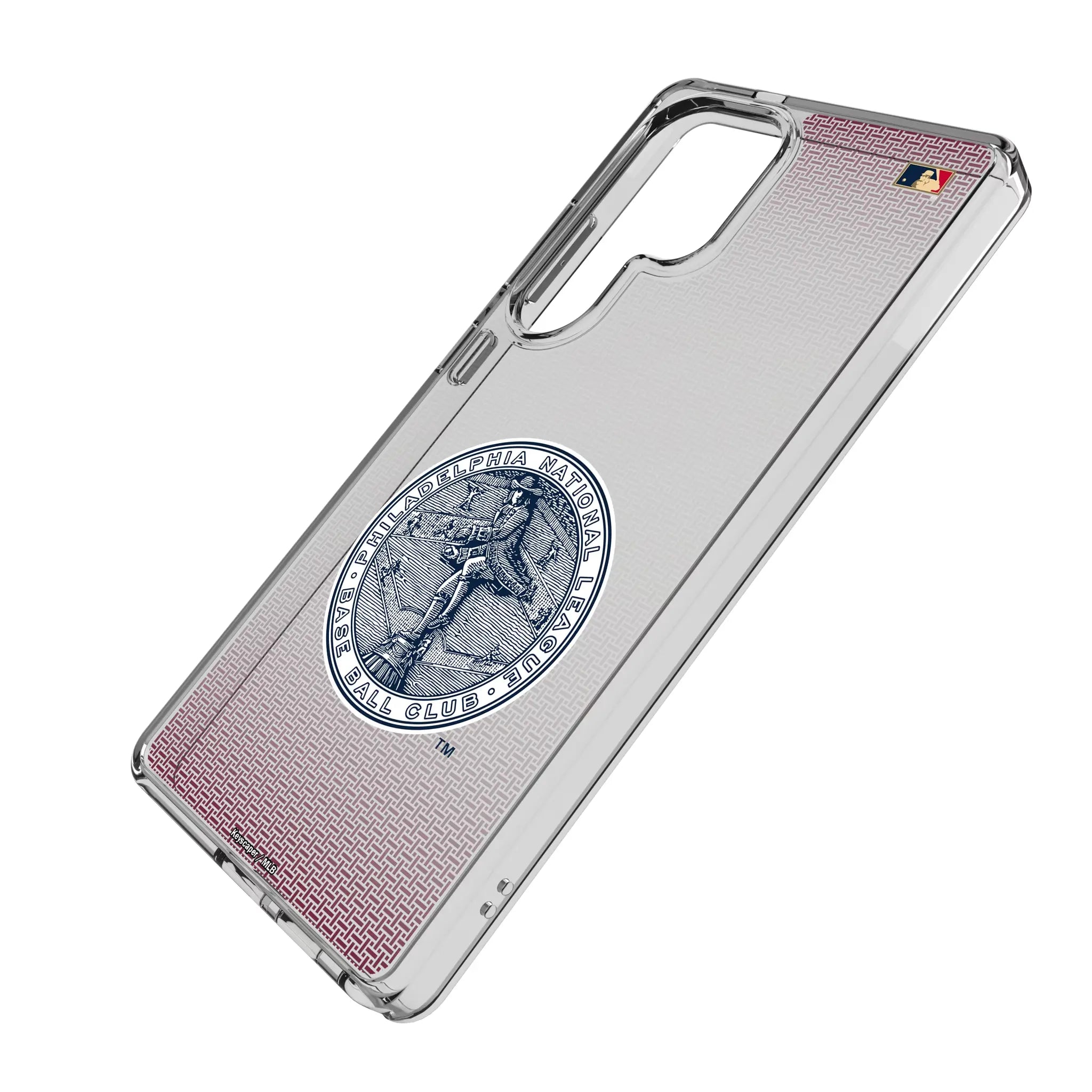 Philadelphia Phillies 1915-1943 - Cooperstown Collection Linen Galaxy Clear Phone Case for Samsung Galaxy - Isometric View#Device_Galaxy S25 Ultra