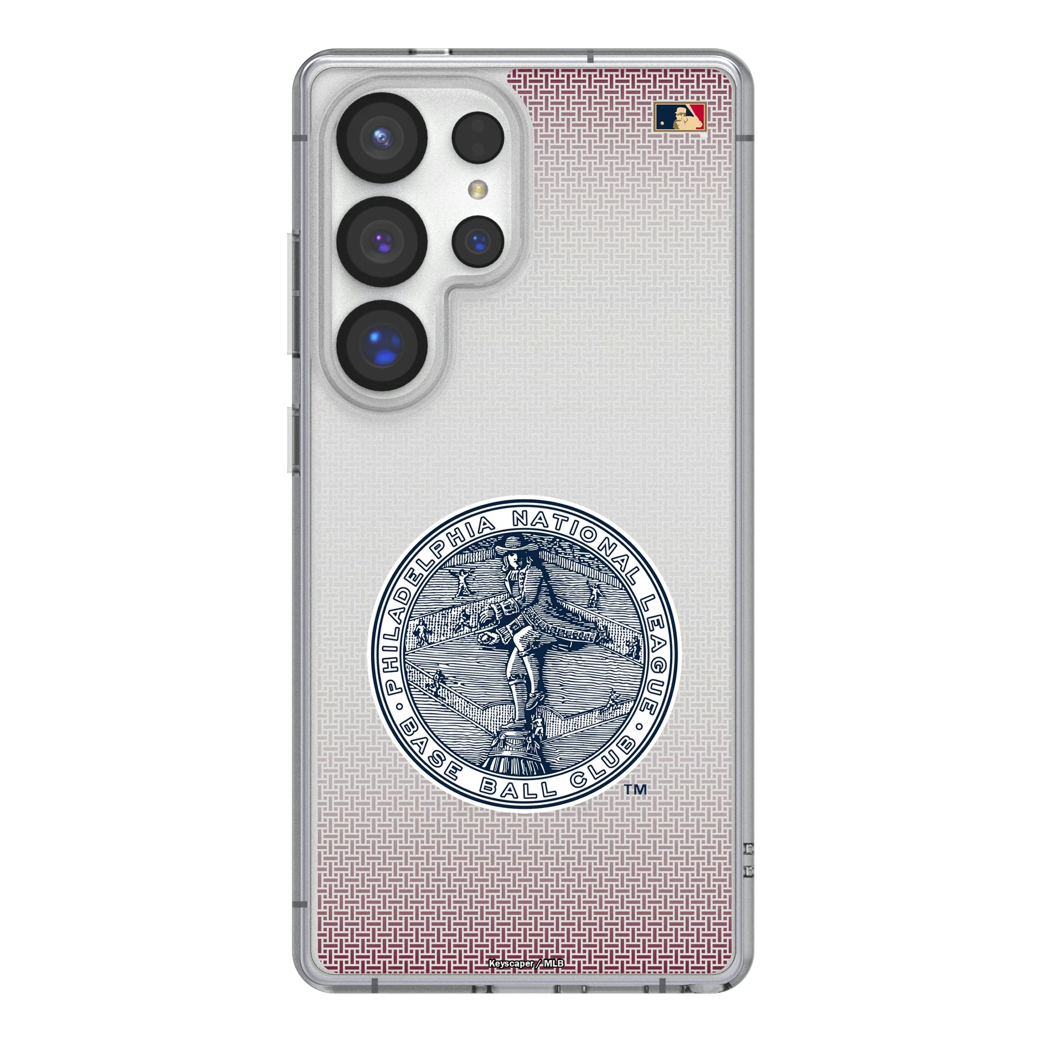 Philadelphia Phillies 1915-1943 - Cooperstown Collection Linen Galaxy Clear Phone Case for Samsung Galaxy