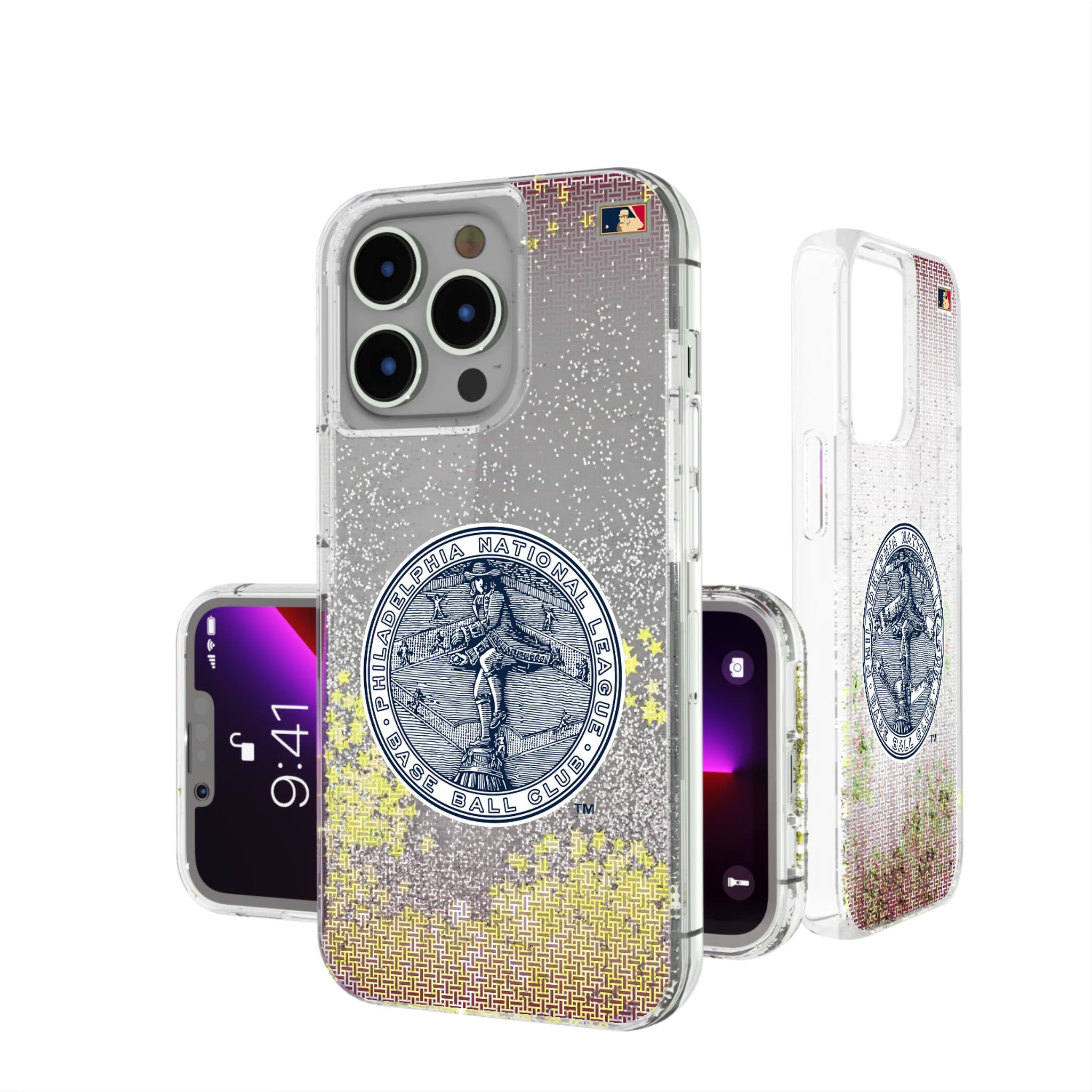 Philadelphia Phillies 1915-1943 - Cooperstown Collection Linen iPhone Glitter Phone Case for Apple iPhone