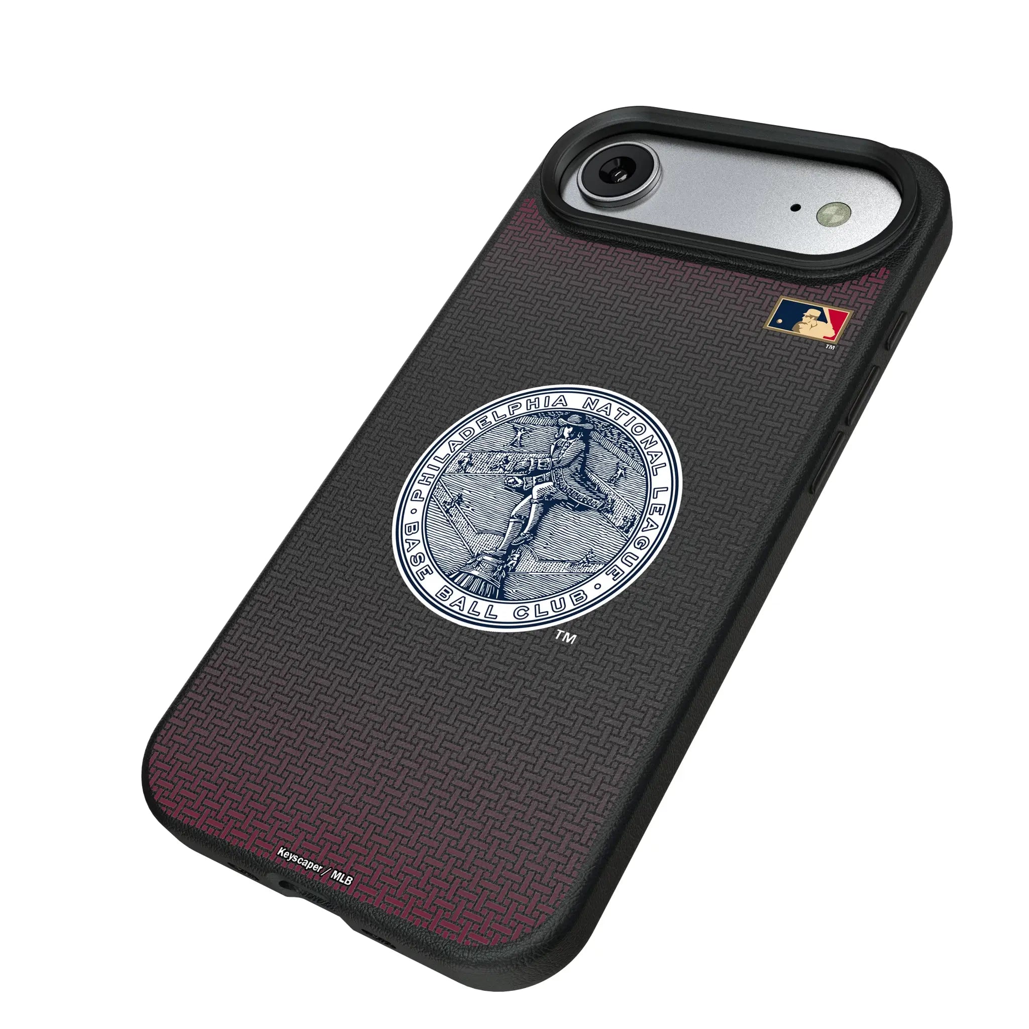 Philadelphia Phillies 1915-1943 - Cooperstown Collection Linen iPhone MagSafe Compatible Phone Case for Apple iPhone - Isometric View#Device_iPhone Air