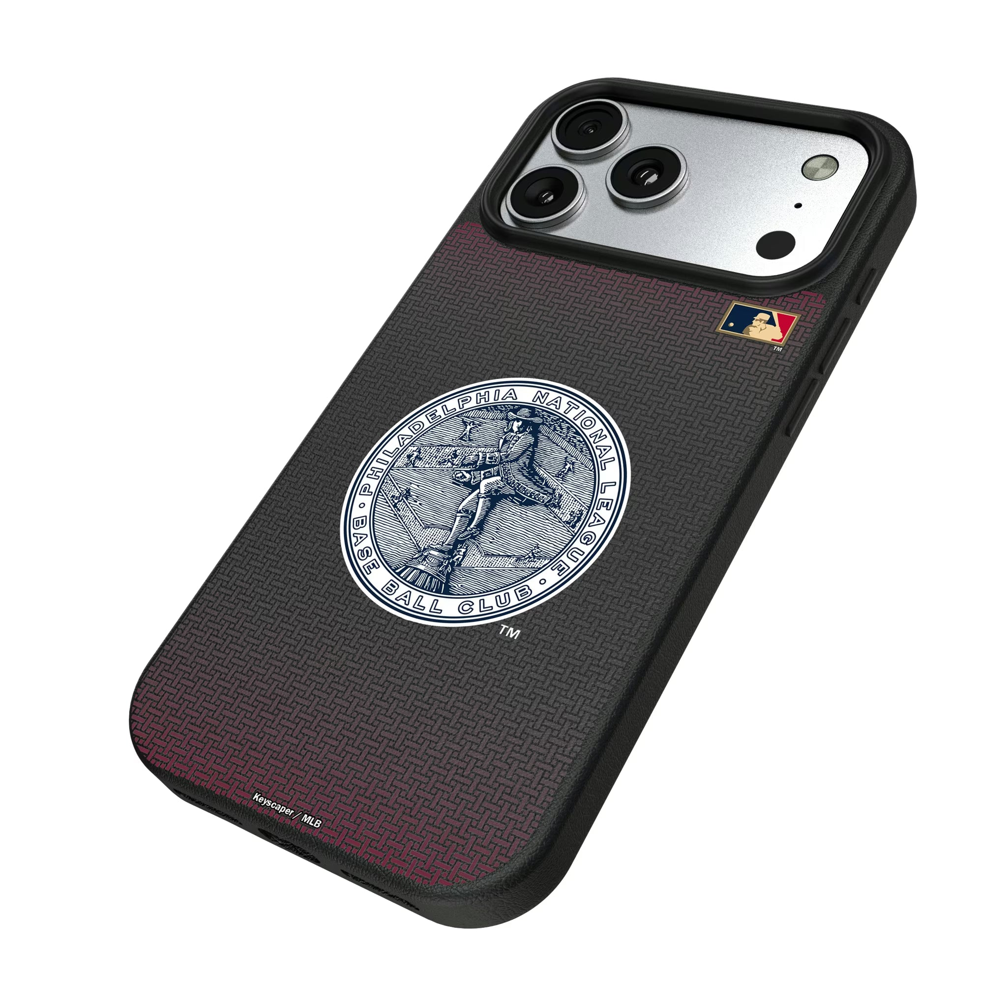 Philadelphia Phillies 1915-1943 - Cooperstown Collection Linen iPhone MagSafe Compatible Phone Case for Apple iPhone - Isometric View#Device_iPhone 17 Pro Max