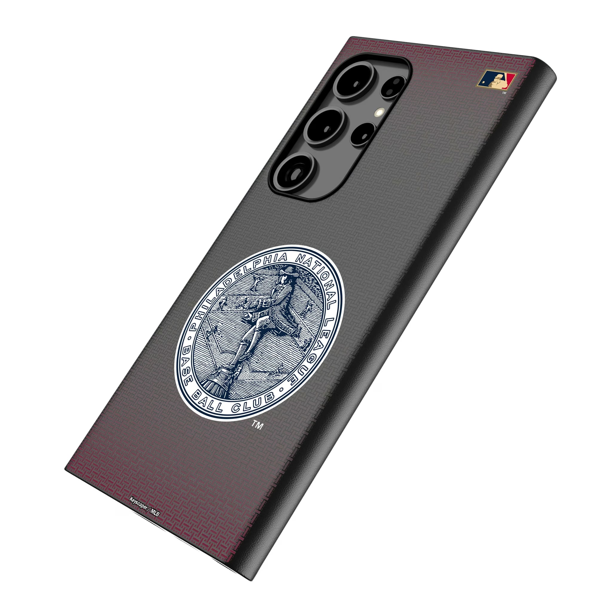 Philadelphia Phillies 1915-1943 - Cooperstown Collection Linen Galaxy MagSafe Compatible Phone Case for Samsung Galaxy - Isometric View