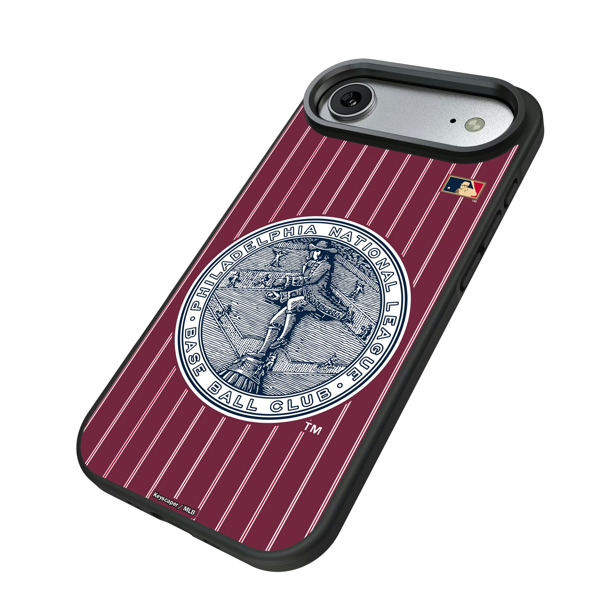 Philadelphia Phillies 1915-1943 - Cooperstown Collection Pinstripe iPhone Bump Phone Case for Apple iPhone - Isometric View#Device_iPhone Air