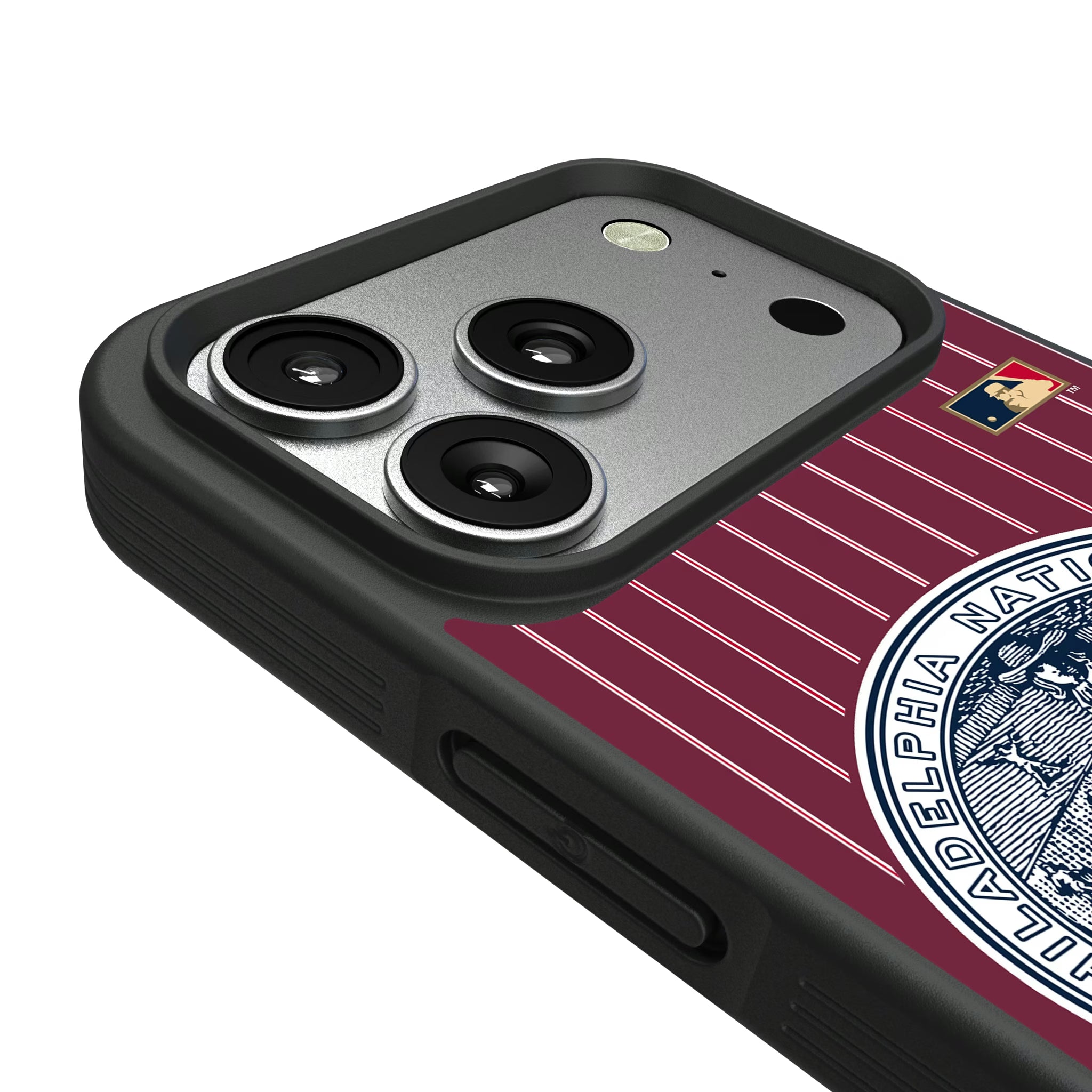 Philadelphia Phillies 1915-1943 - Cooperstown Collection Pinstripe iPhone Bump Phone Case for Apple iPhone - Detail#Device_iPhone 17 Pro