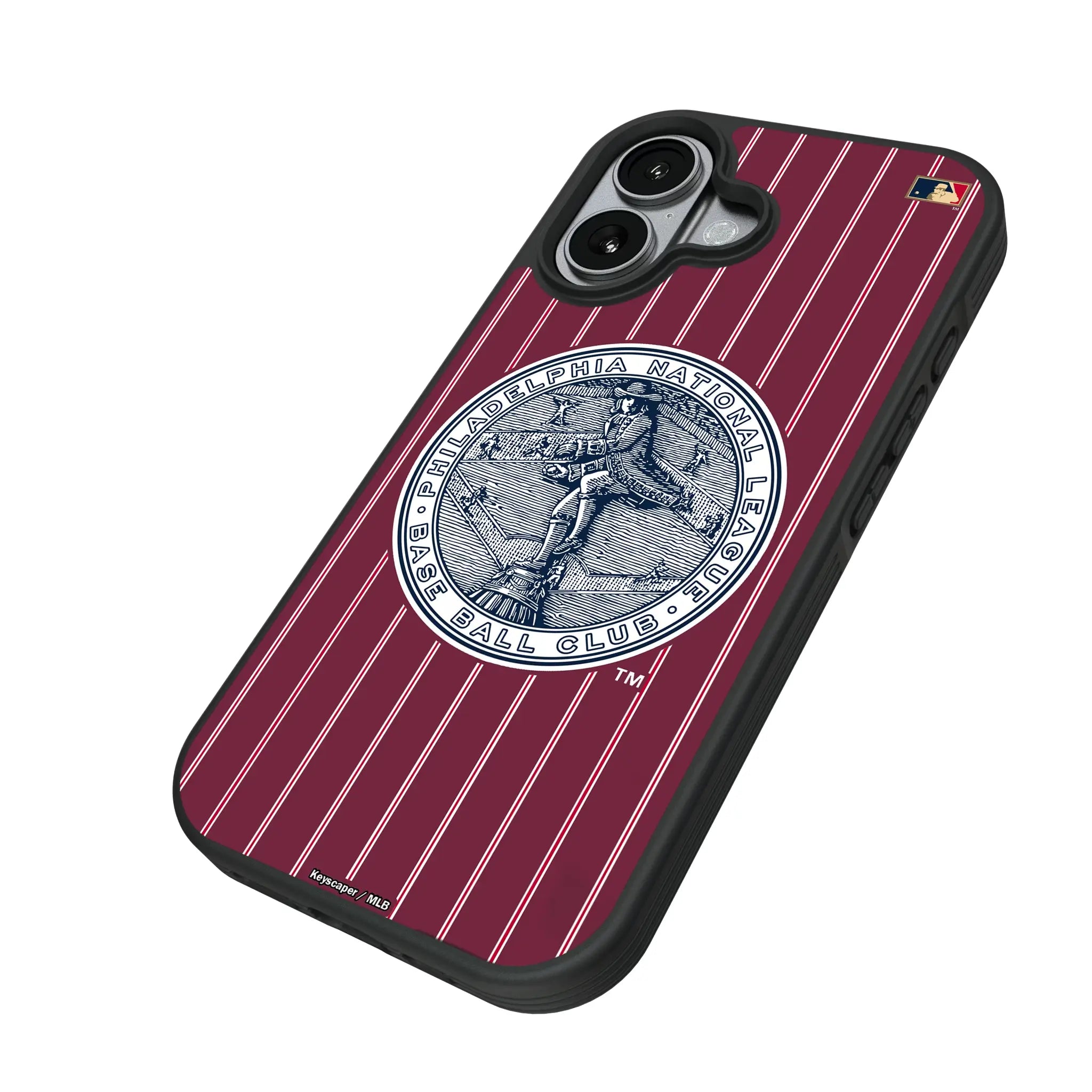 Philadelphia Phillies 1915-1943 - Cooperstown Collection Pinstripe iPhone Bump Phone Case for Apple iPhone - Isometric View#Device_iPhone 17
