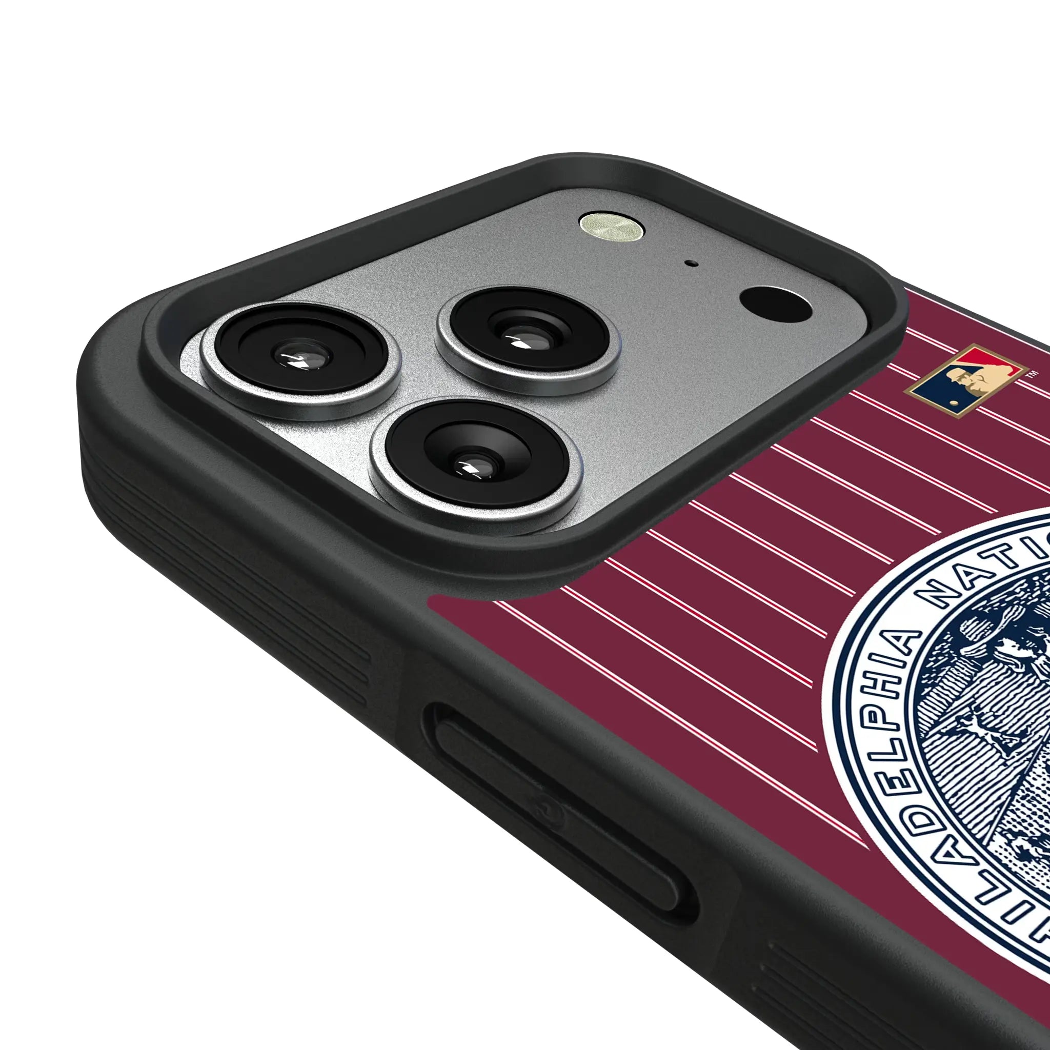 Philadelphia Phillies 1915-1943 - Cooperstown Collection Pinstripe iPhone Bump Phone Case for Apple iPhone - Detail#Device_iPhone 17 Pro