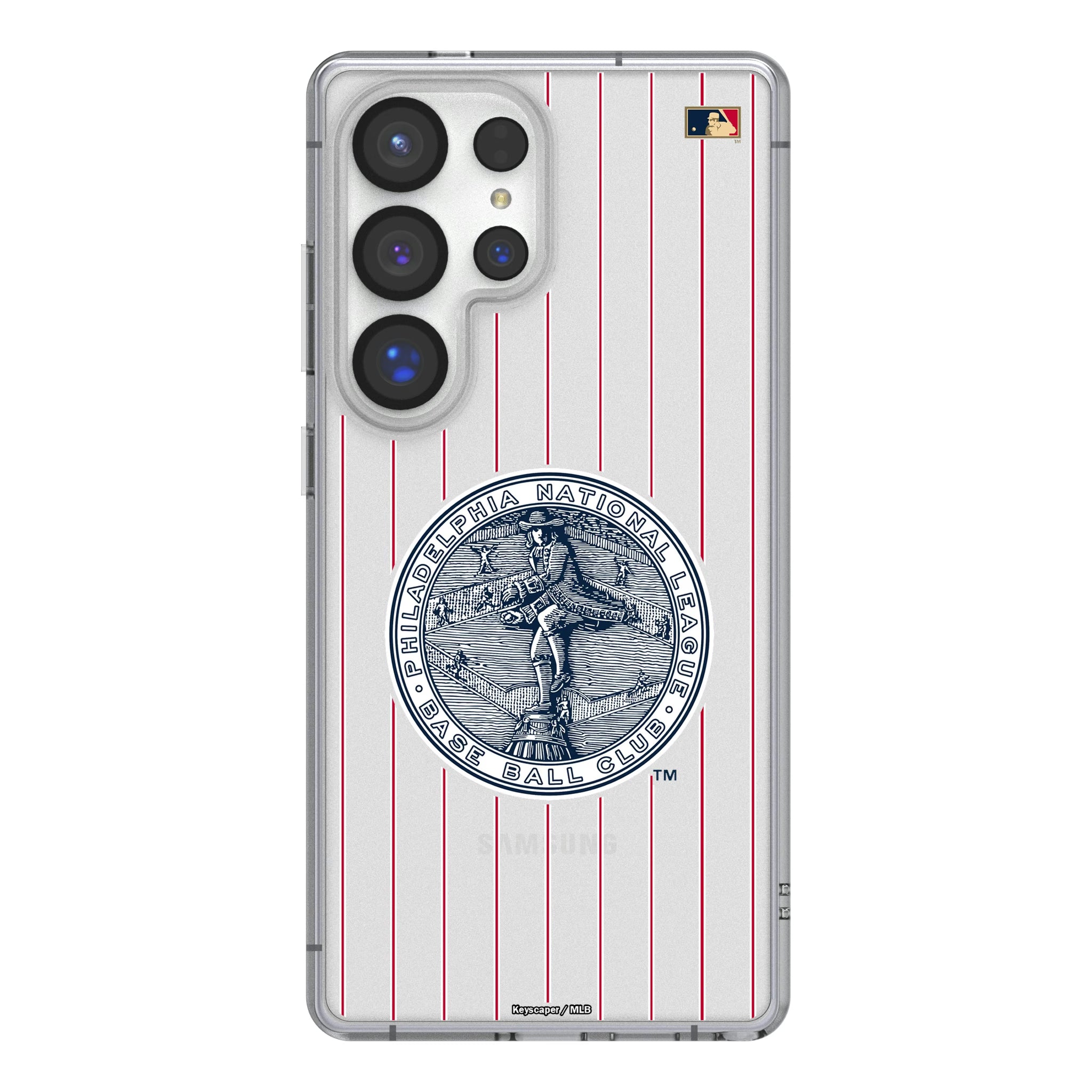Philadelphia Phillies 1915-1943 - Cooperstown Collection Pinstripe Galaxy Clear Phone Case for Samsung Galaxy