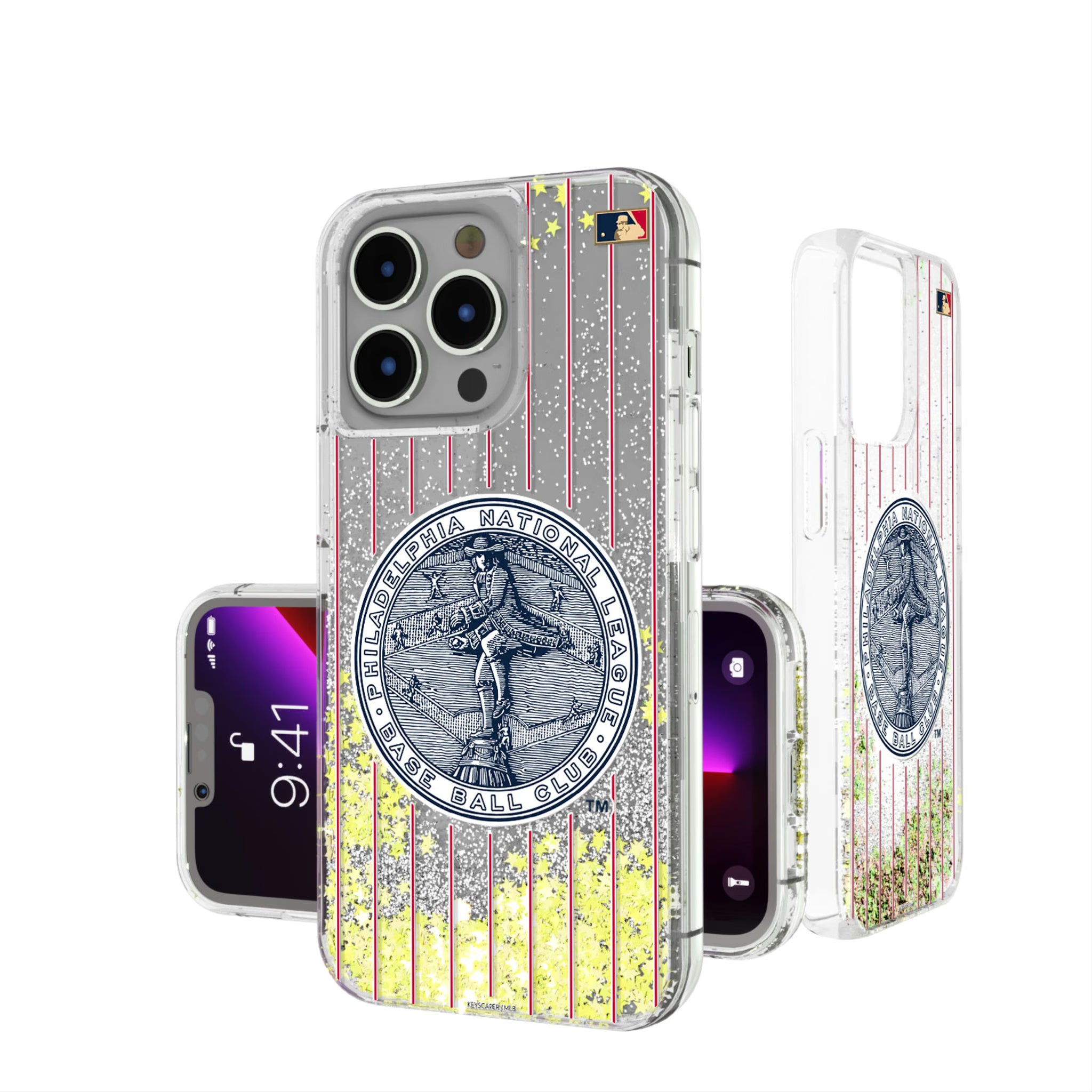 Philadelphia Phillies 1915-1943 - Cooperstown Collection Pinstripe iPhone Glitter Phone Case for Apple iPhone