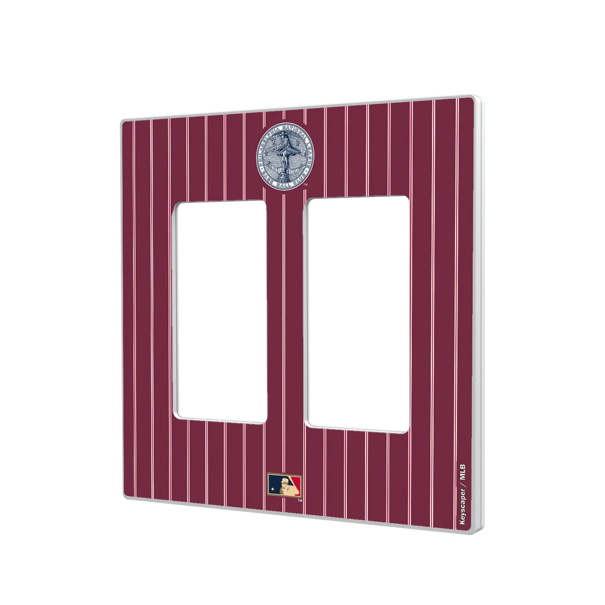 Philadelphia Phillies 1915-1943 - Cooperstown Collection Pinstripe Hidden-Screw Light Switch Plate#Style_Double Rocker
