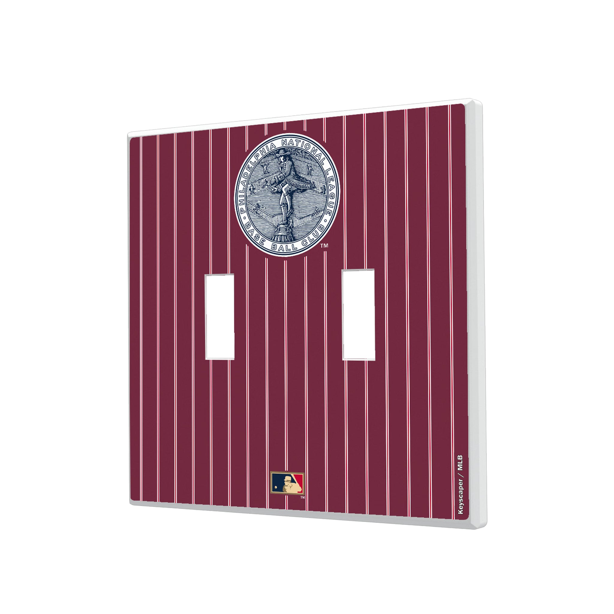 Philadelphia Phillies 1915-1943 - Cooperstown Collection Pinstripe Hidden-Screw Light Switch Plate#Style_Double Toggle