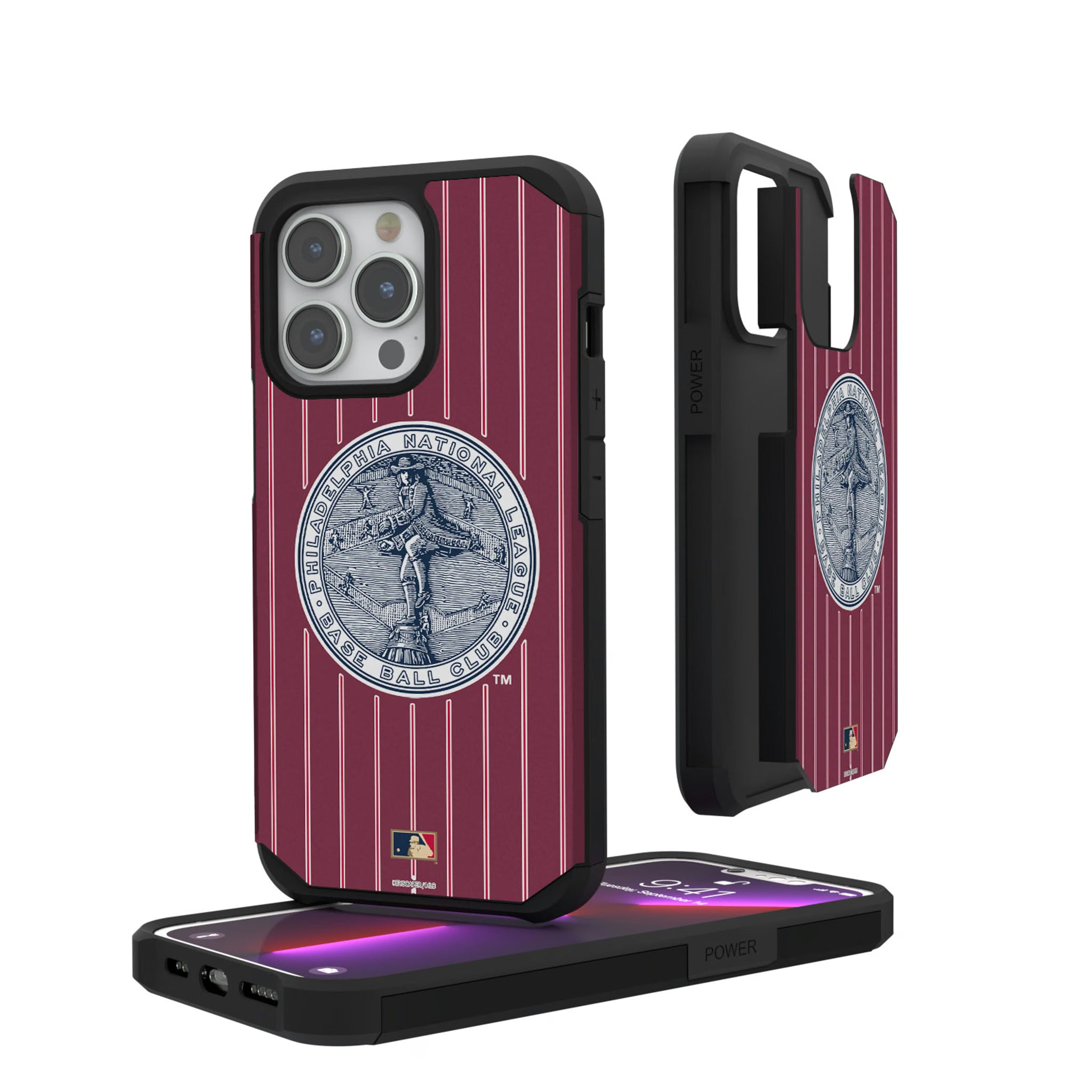 Philadelphia Phillies 1915-1943 - Cooperstown Collection Pinstripe iPhone Rugged Phone Case for Apple iPhone