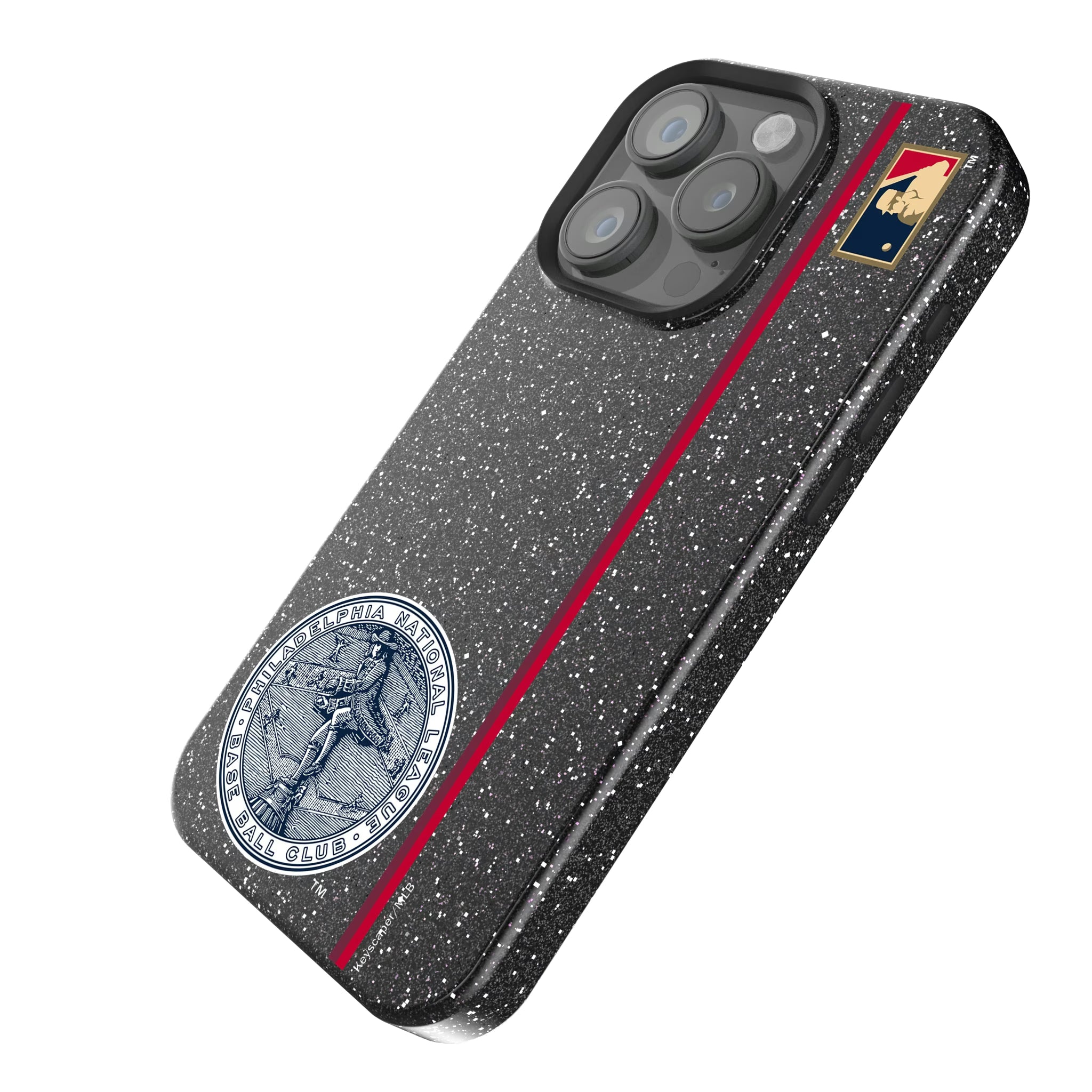 Philadelphia Phillies 1915-1943 - Cooperstown Collection Sidebar iPhone Bling Phone Case for Apple iPhone - Isometric View