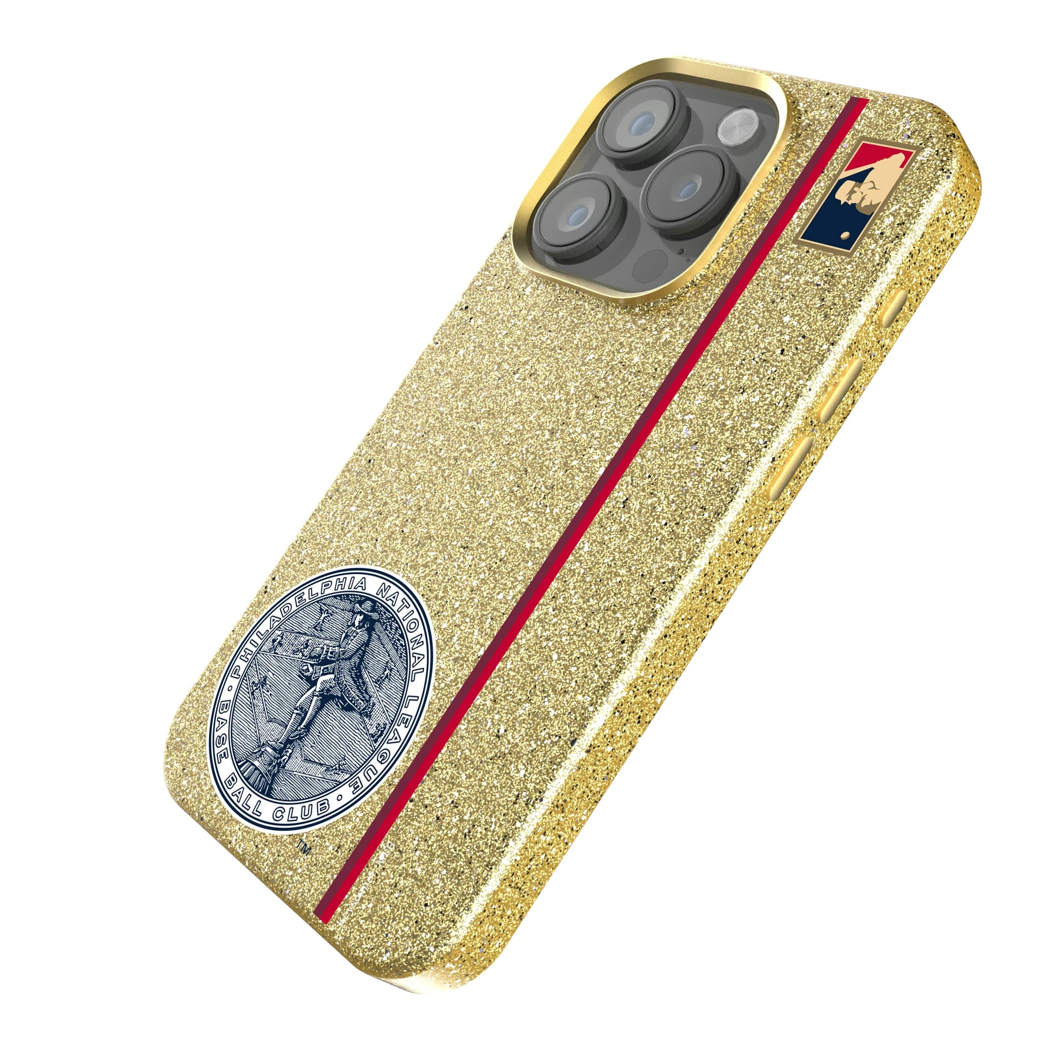 Philadelphia Phillies 1915-1943 - Cooperstown Collection Sidebar iPhone Bling Phone Case for Apple iPhone - Isometric View