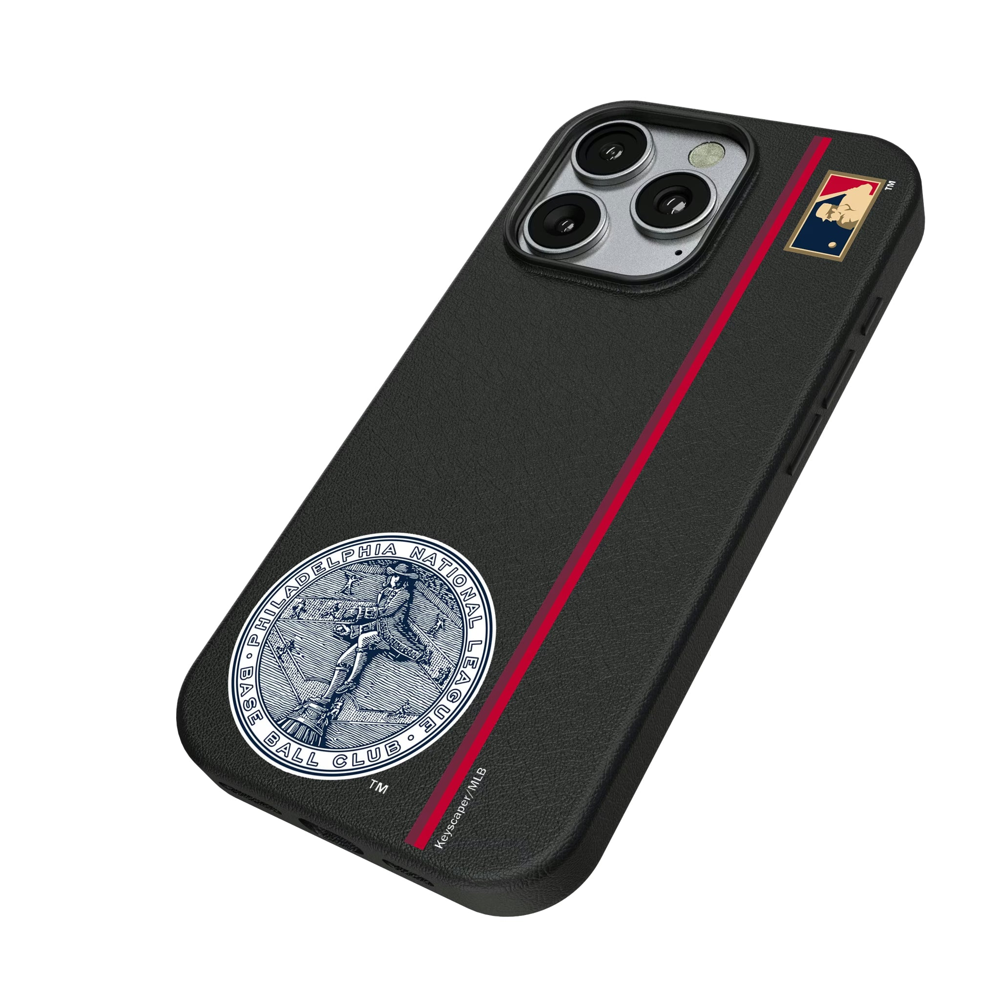 Philadelphia Phillies 1915-1943 - Cooperstown Collection Sidebar iPhone MagSafe Compatible Phone Case for Apple iPhone - Isometric View