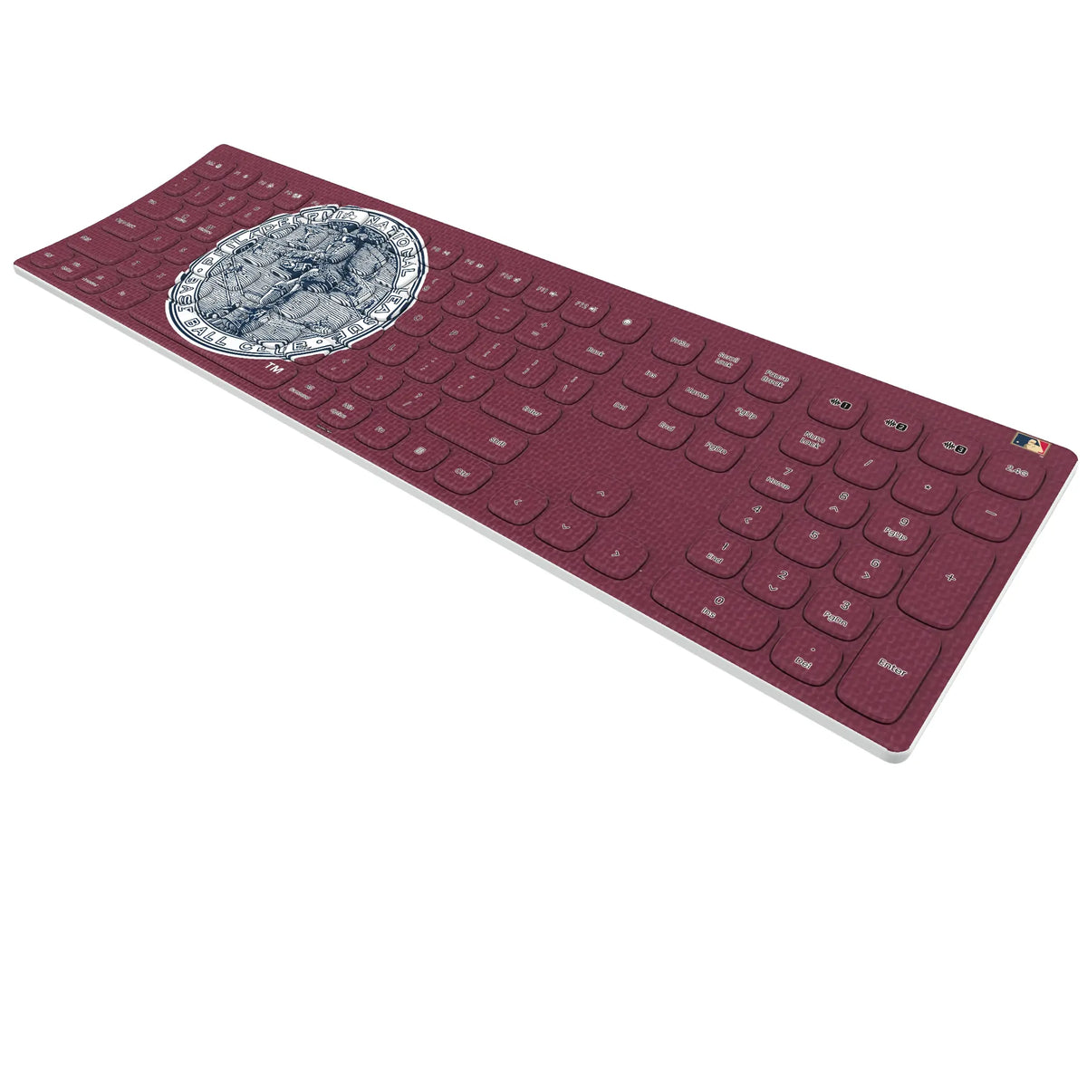 Philadelphia Phillies 1915-1943 - Cooperstown Collection Solid KKB605 Curved Wireless Keyboard - Isometric View