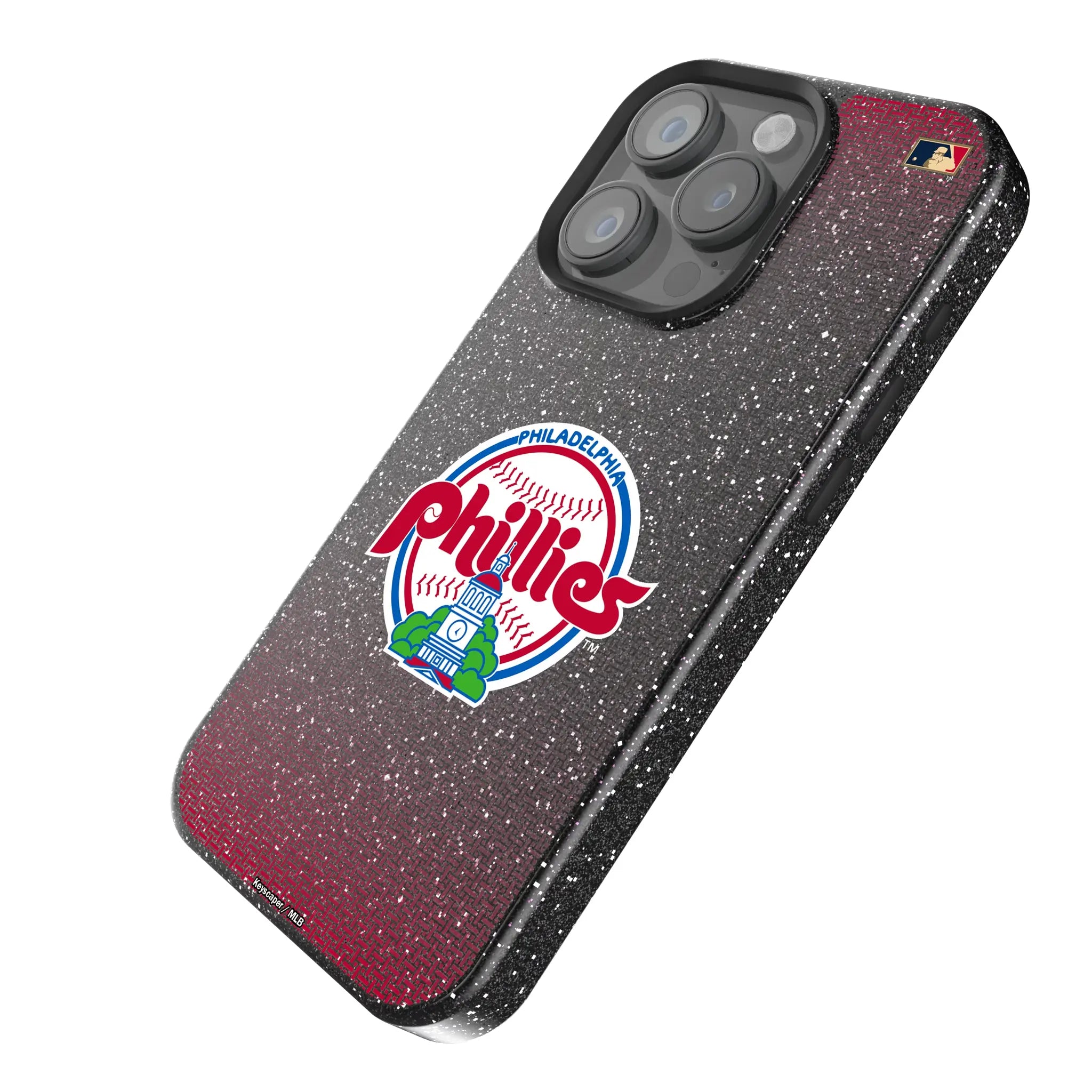 Philadelphia Phillies 1984-1991 - Cooperstown Collection Linen iPhone Bling Phone Case for Apple iPhone - Isometric View