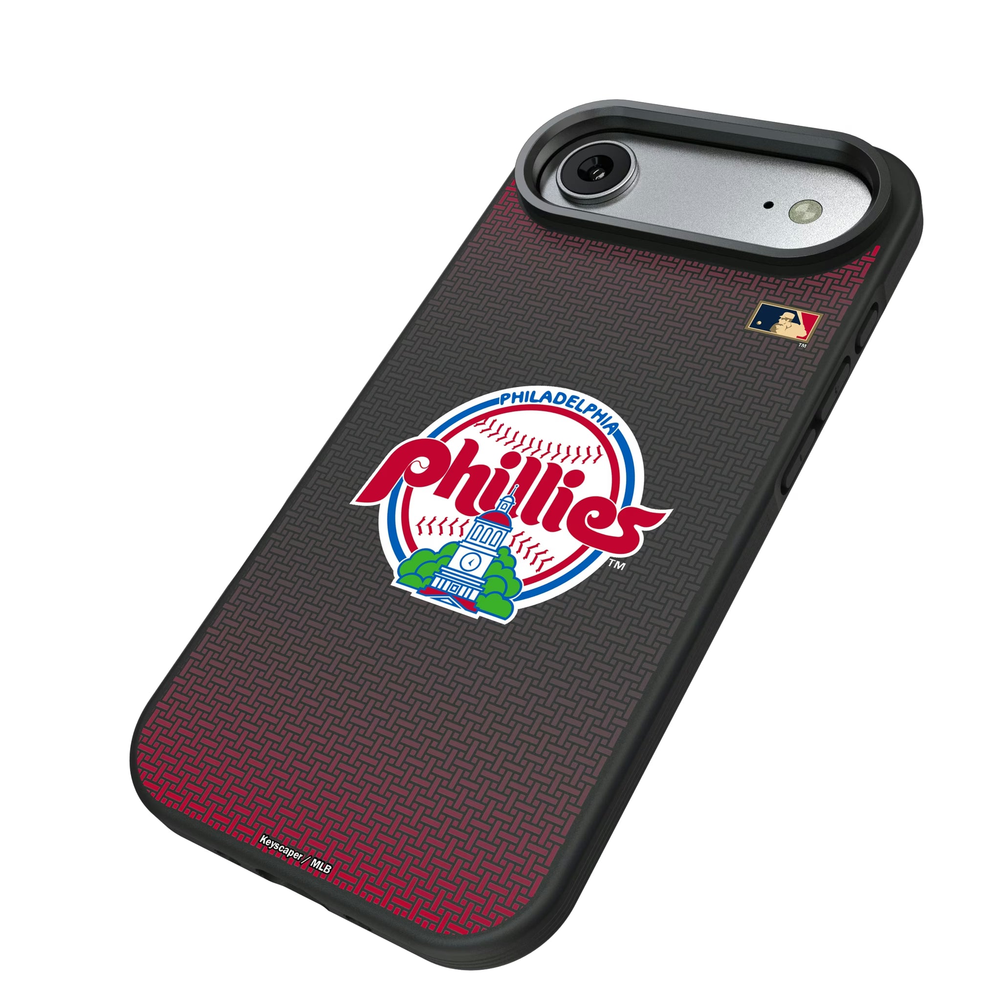 Philadelphia Phillies 1984-1991 - Cooperstown Collection Linen iPhone Bump Phone Case for Apple iPhone - Isometric View#Device_iPhone Air