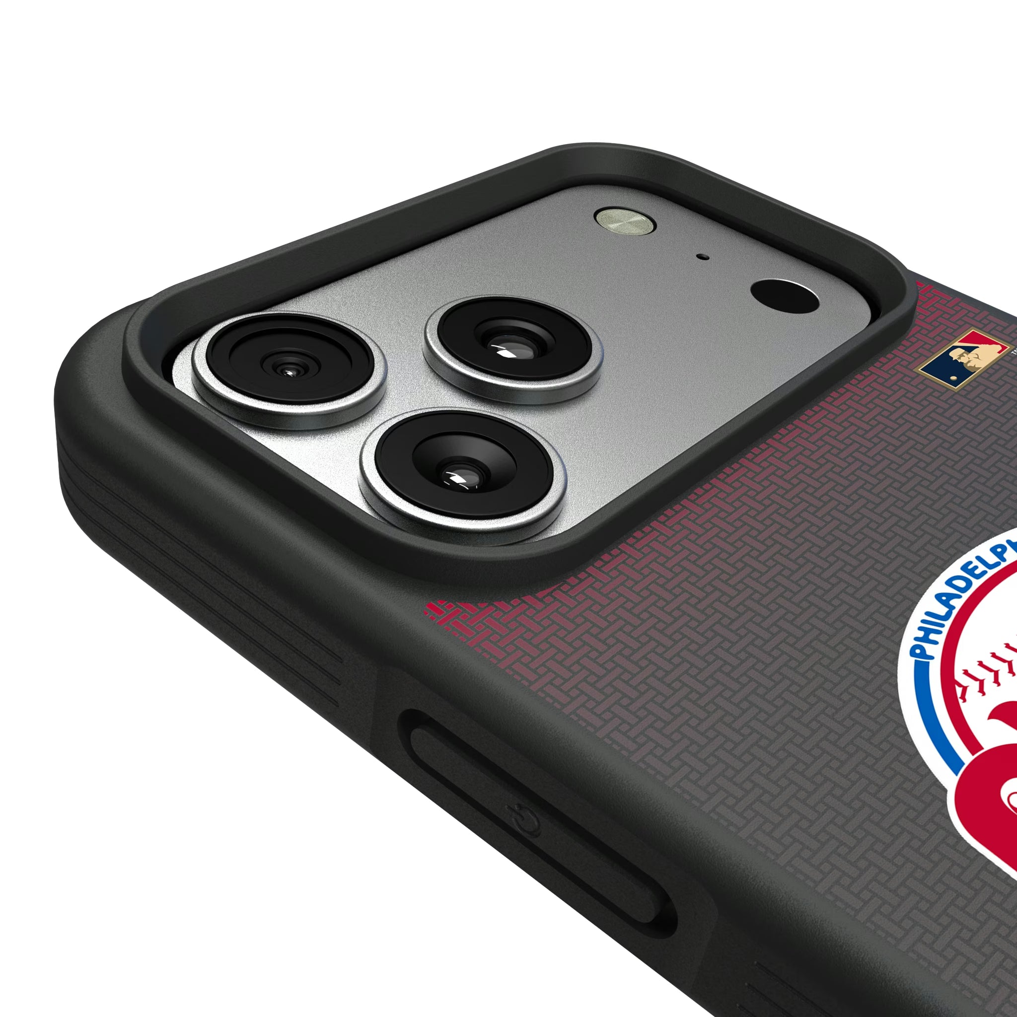 Philadelphia Phillies 1984-1991 - Cooperstown Collection Linen iPhone Bump Phone Case for Apple iPhone - Detail#Device_iPhone 17 Pro Max