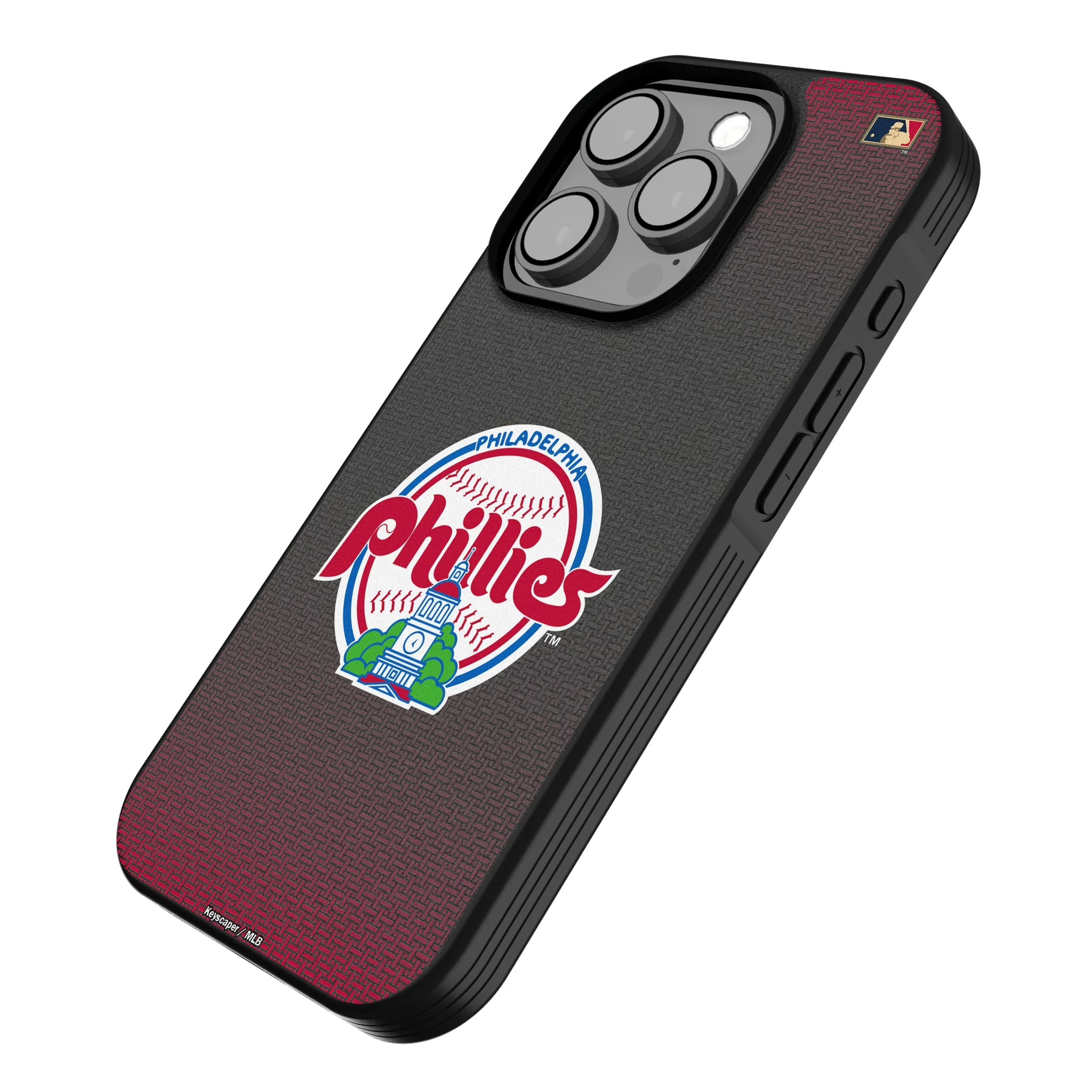 Philadelphia Phillies 1984-1991 - Cooperstown Collection Linen iPhone Bump Phone Case for Apple iPhone - Isometric View