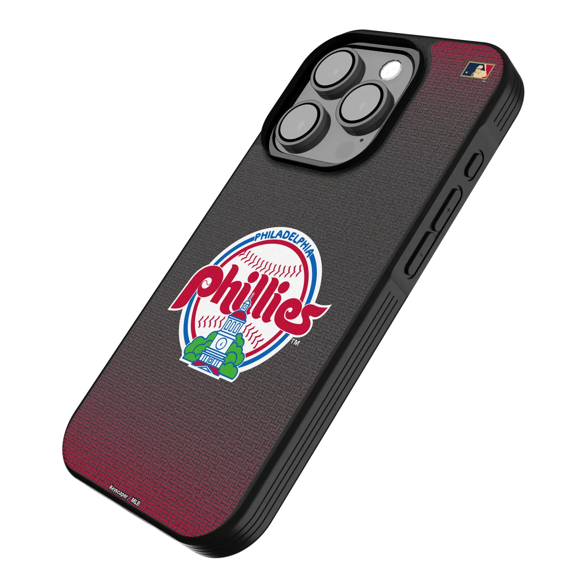Philadelphia Phillies 1984-1991 - Cooperstown Collection Linen iPhone Bump Phone Case for Apple iPhone - Isometric View