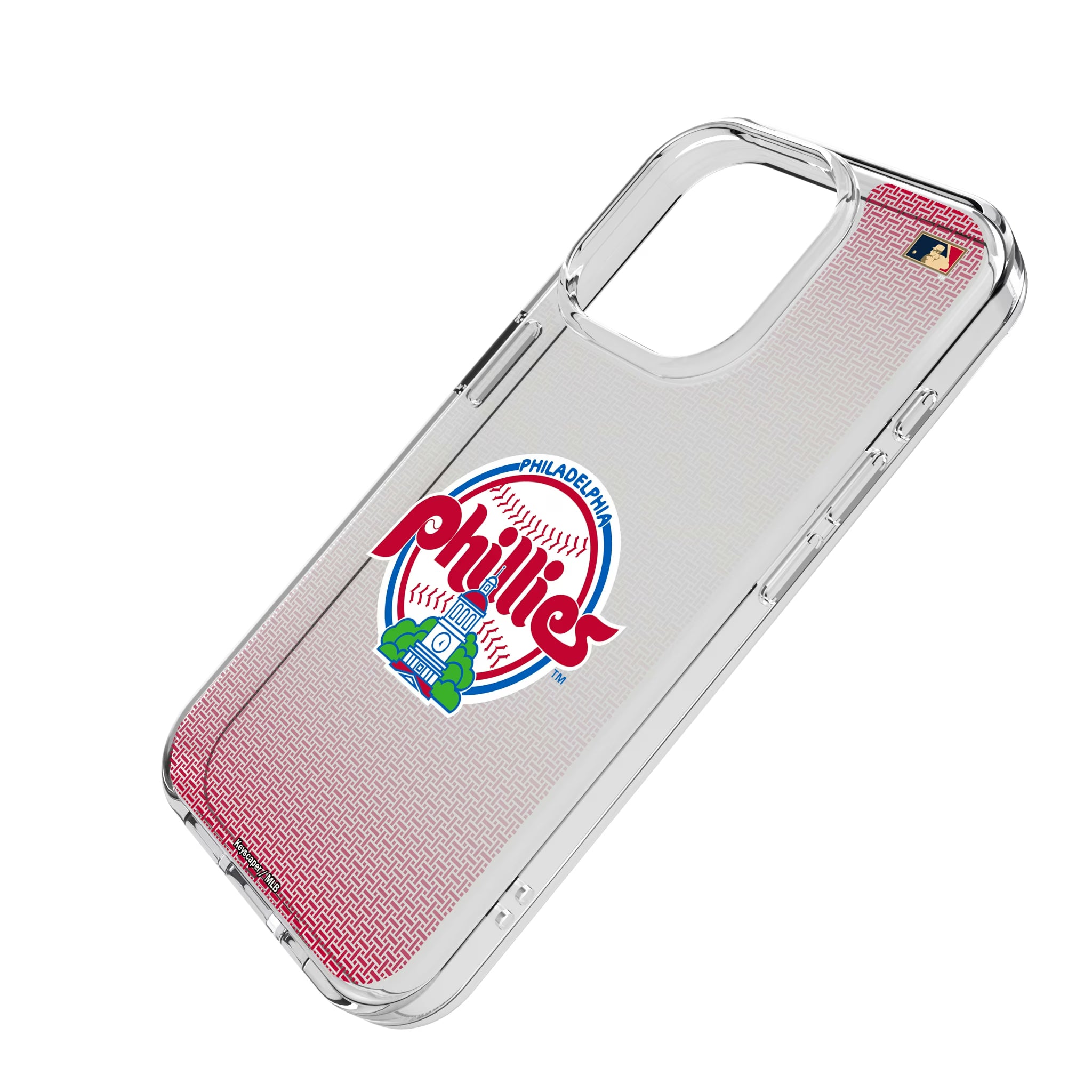 Philadelphia Phillies 1984-1991 - Cooperstown Collection Linen iPhone Clear Phone Case for Apple iPhone - Isometric View
