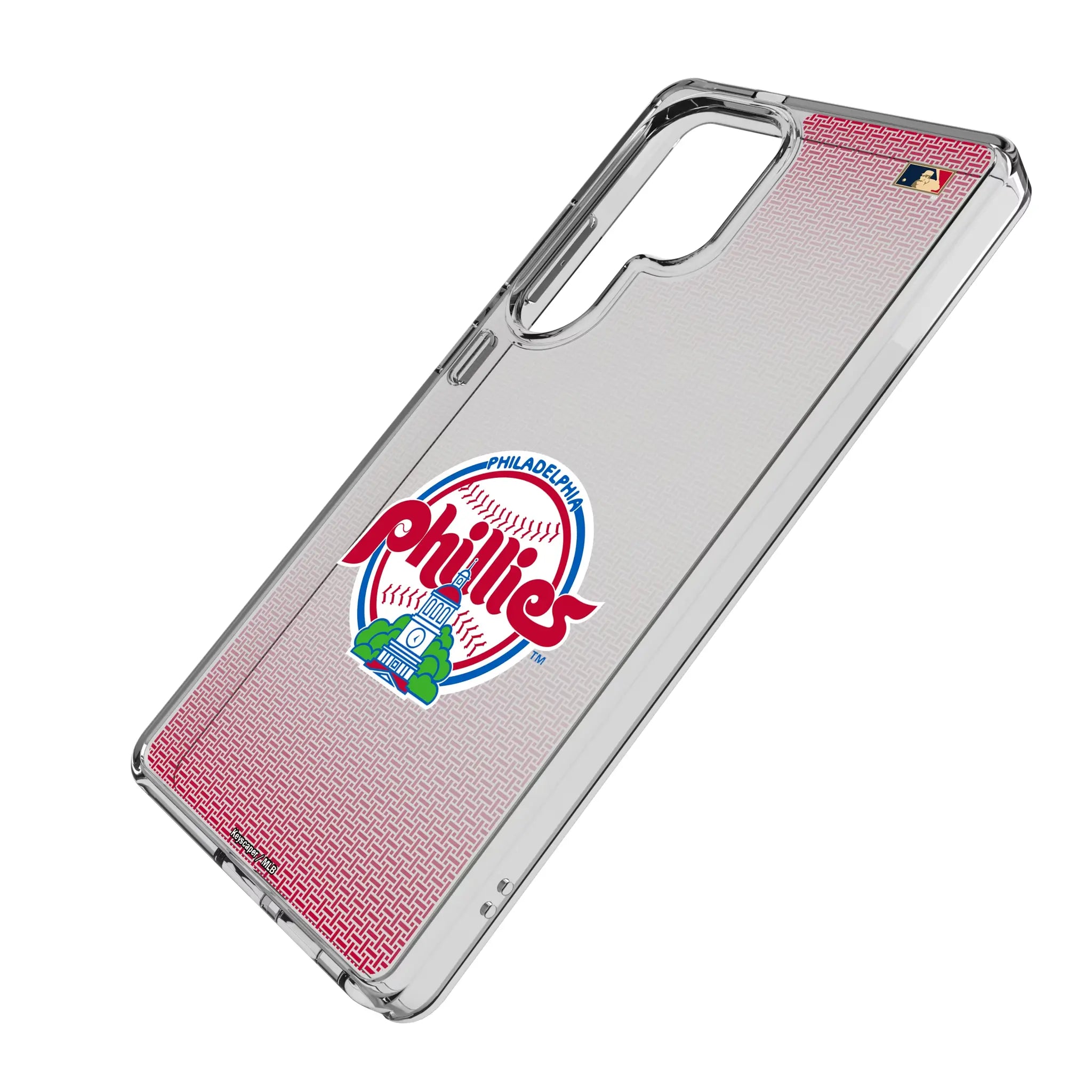 Philadelphia Phillies 1984-1991 - Cooperstown Collection Linen Galaxy Clear Phone Case for Samsung Galaxy - Isometric View#Device_Galaxy S25 Ultra