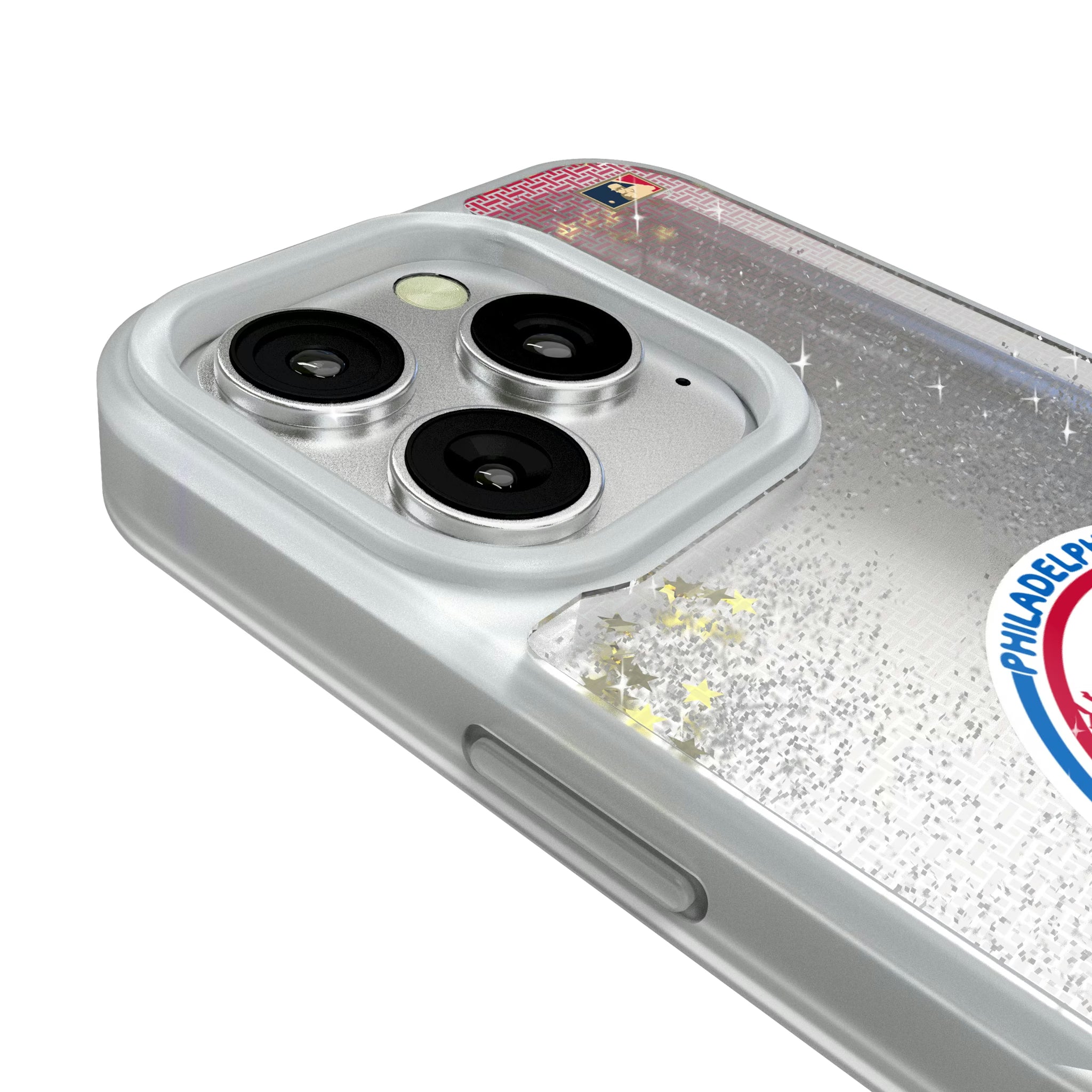 Philadelphia Phillies 1984-1991 - Cooperstown Collection Linen iPhone Glitter Phone Case for Apple iPhone - Detail#Device_iPhone 16 Pro