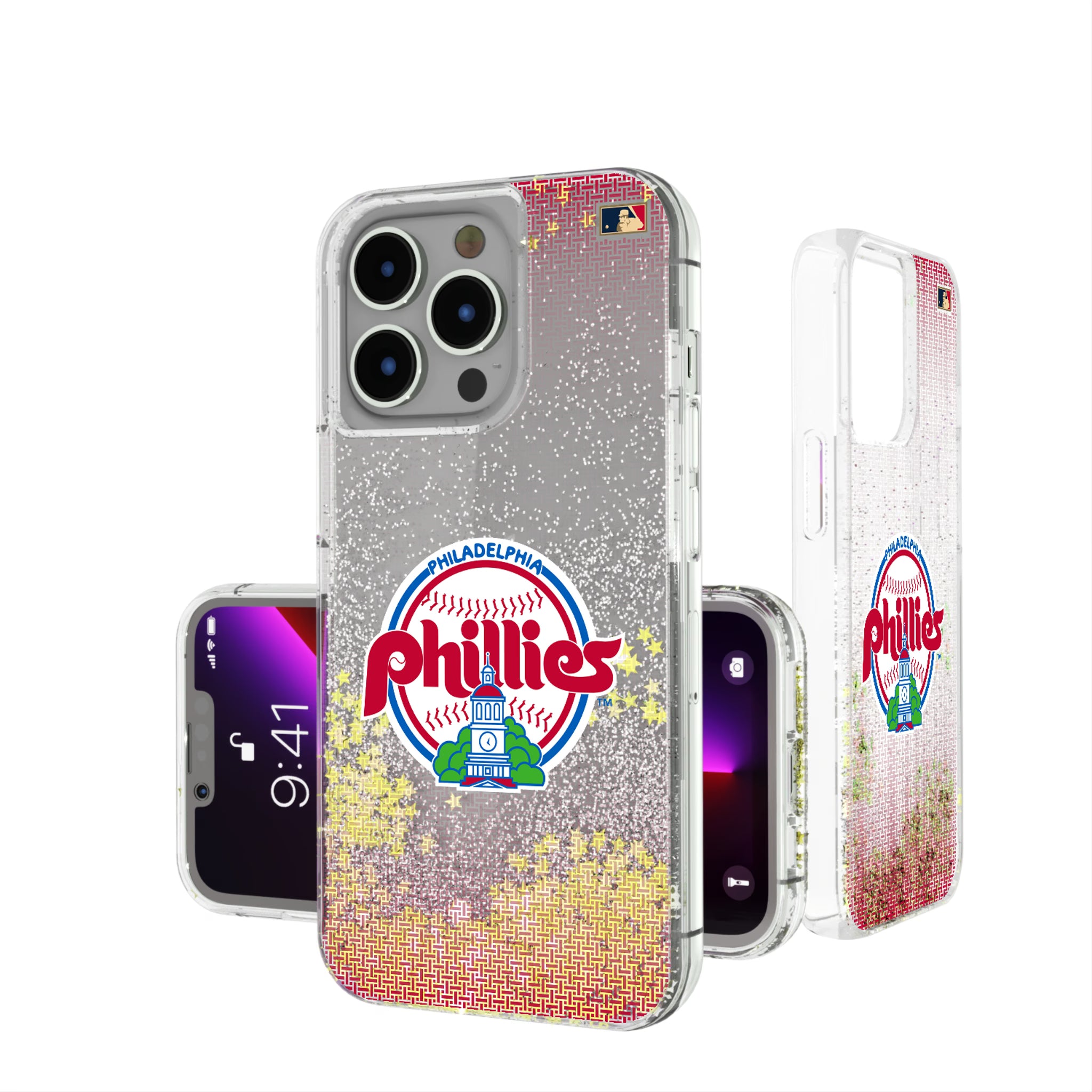 Philadelphia Phillies 1984-1991 - Cooperstown Collection Linen iPhone Glitter Phone Case for Apple iPhone