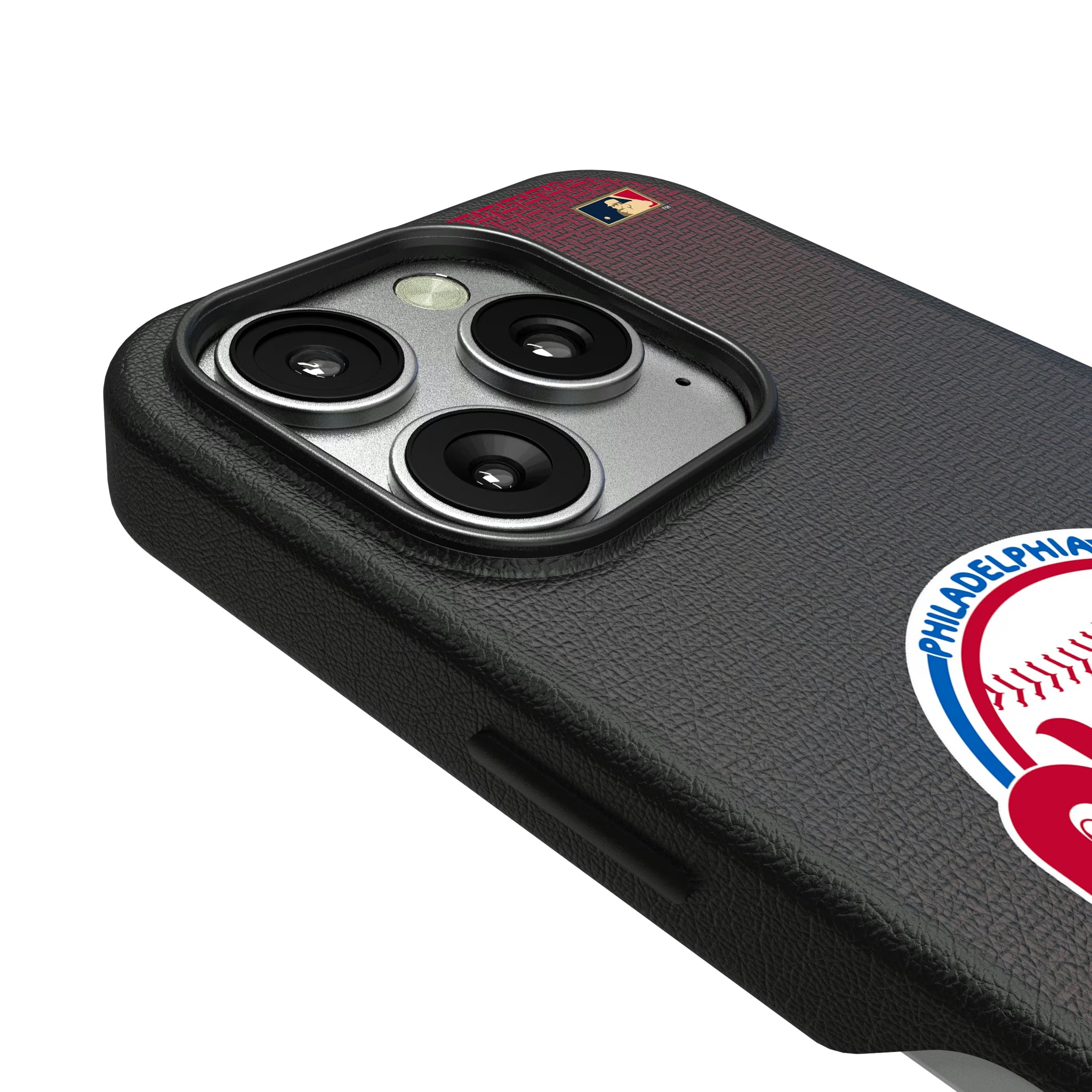 Philadelphia Phillies 1984-1991 - Cooperstown Collection Linen iPhone MagSafe Compatible Phone Case for Apple iPhone - Detail