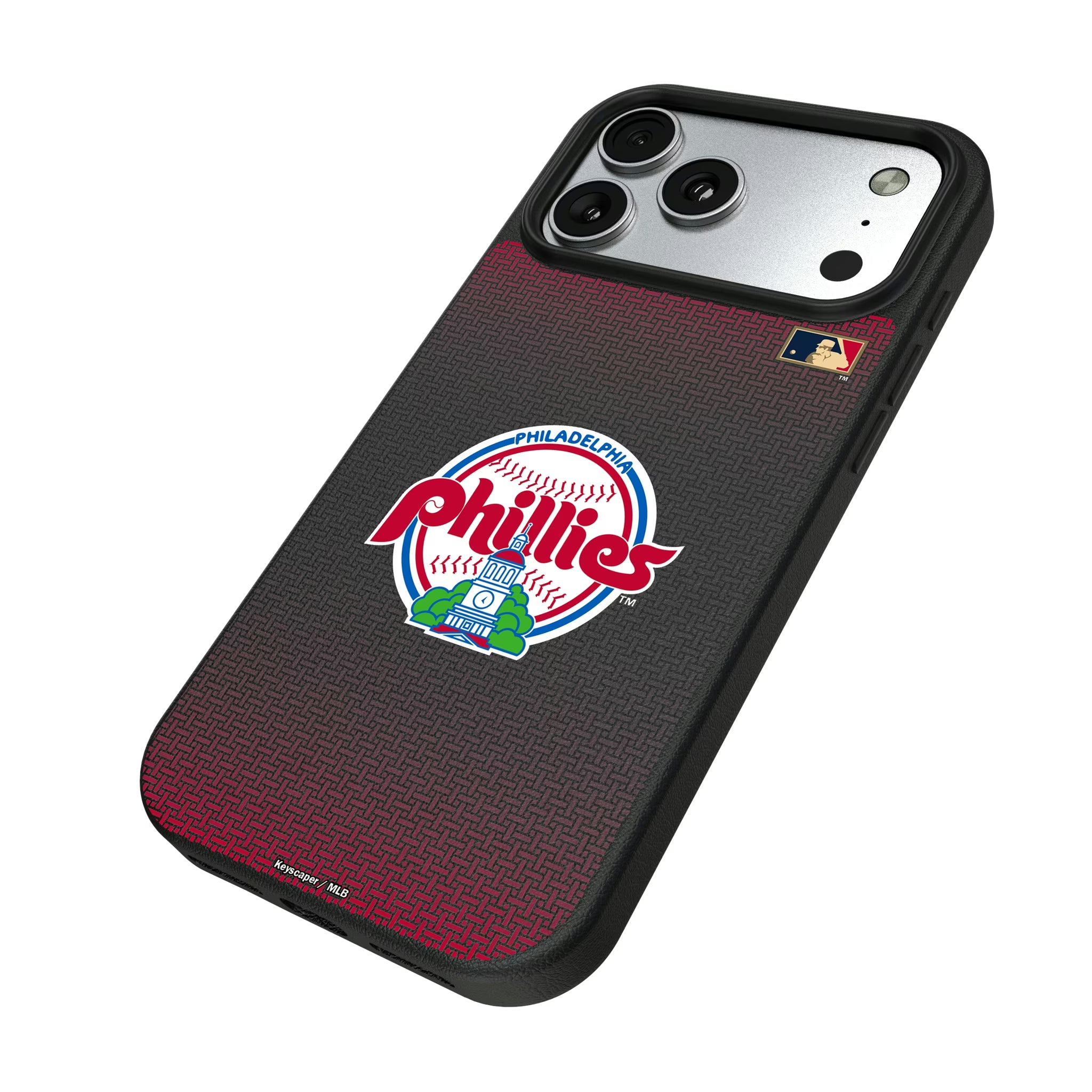 Philadelphia Phillies 1984-1991 - Cooperstown Collection Linen iPhone MagSafe Compatible Phone Case for Apple iPhone - Isometric View#Device_iPhone 17 Pro Max