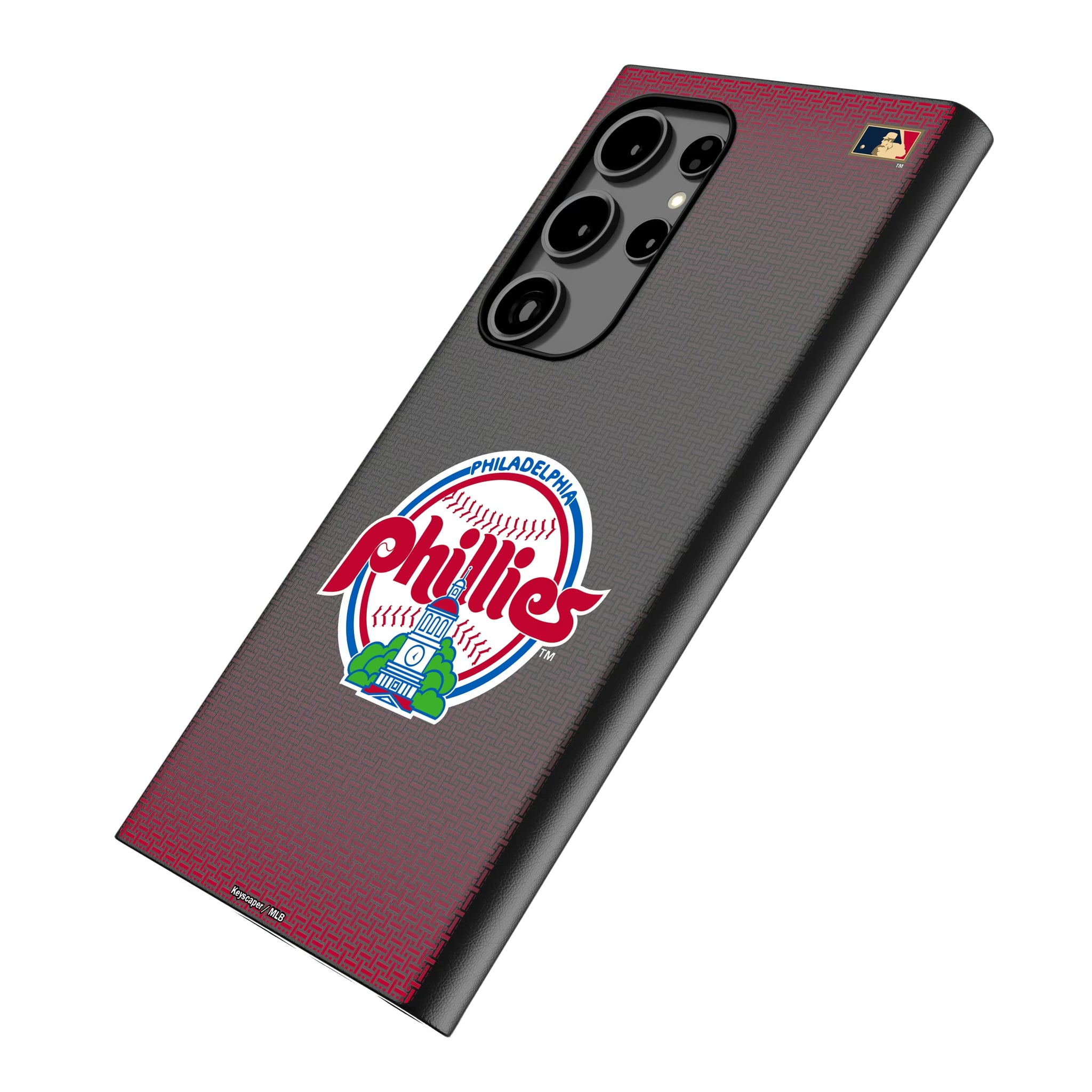 Philadelphia Phillies 1984-1991 - Cooperstown Collection Linen Galaxy MagSafe Compatible Phone Case for Samsung Galaxy - Isometric View