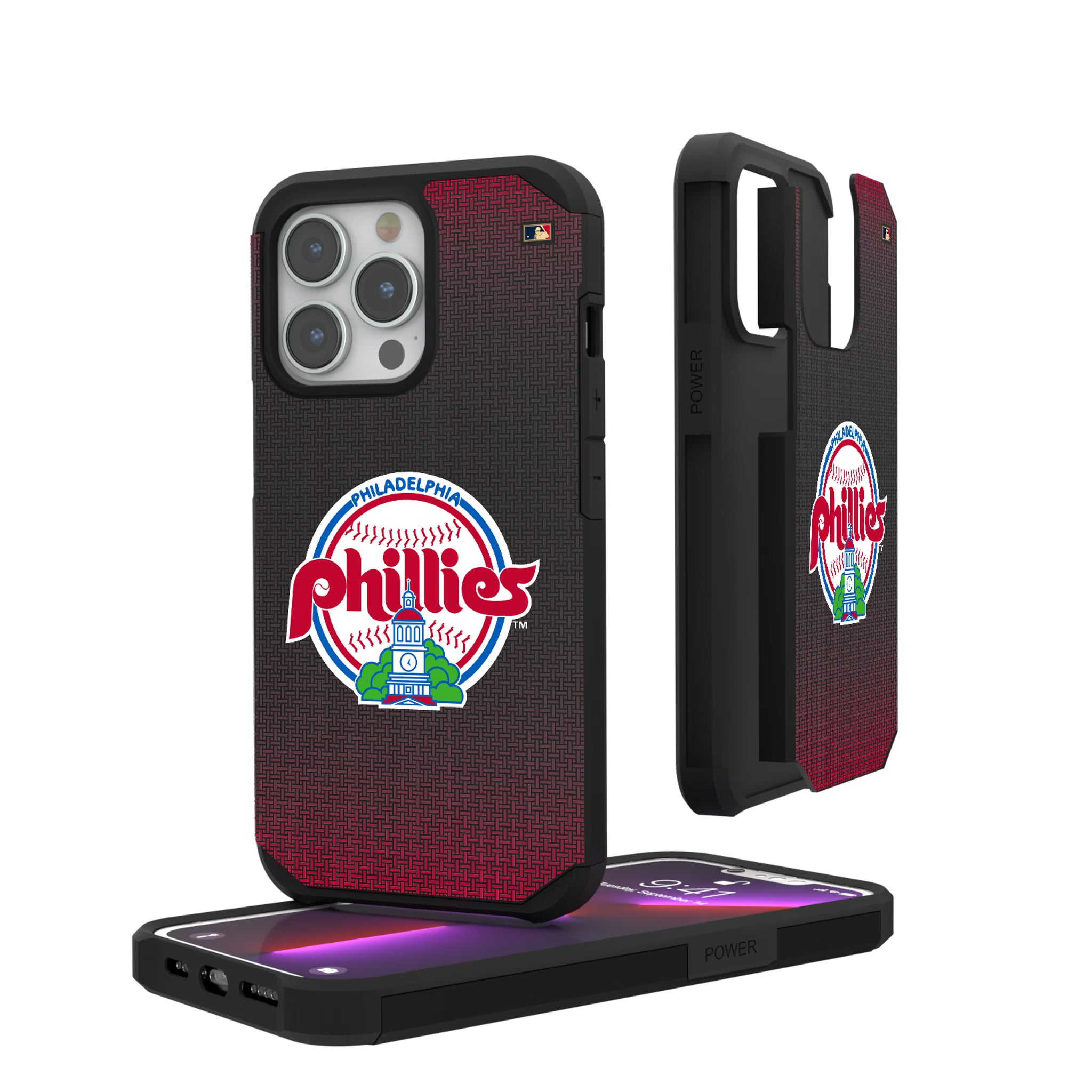 Philadelphia Phillies 1984-1991 - Cooperstown Collection Linen iPhone Rugged Phone Case for Apple iPhone#Device_iPhone 13 Pro