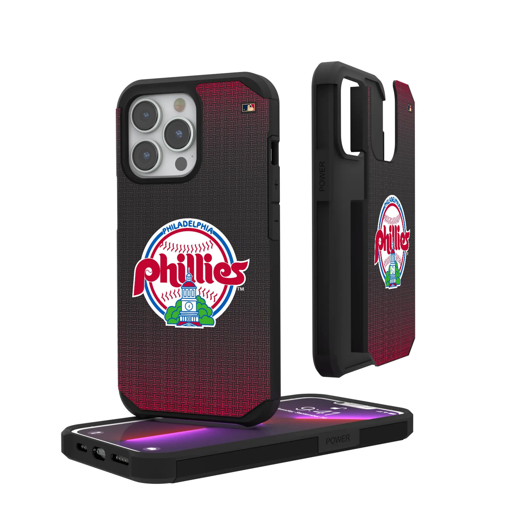 Philadelphia Phillies 1984-1991 - Cooperstown Collection Linen iPhone Rugged Phone Case for Apple iPhone