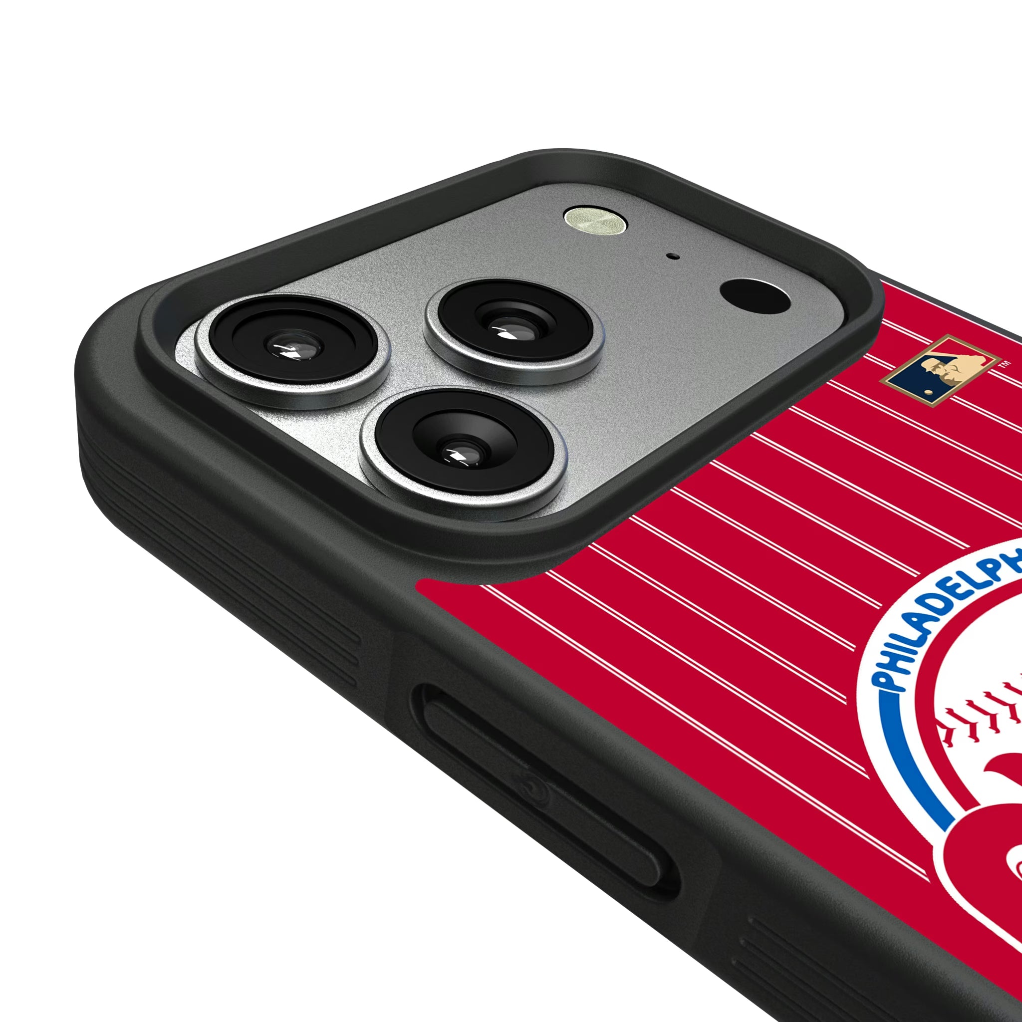 Philadelphia Phillies 1984-1991 - Cooperstown Collection Pinstripe iPhone Bump Phone Case for Apple iPhone - Detail#Device_iPhone 17 Pro