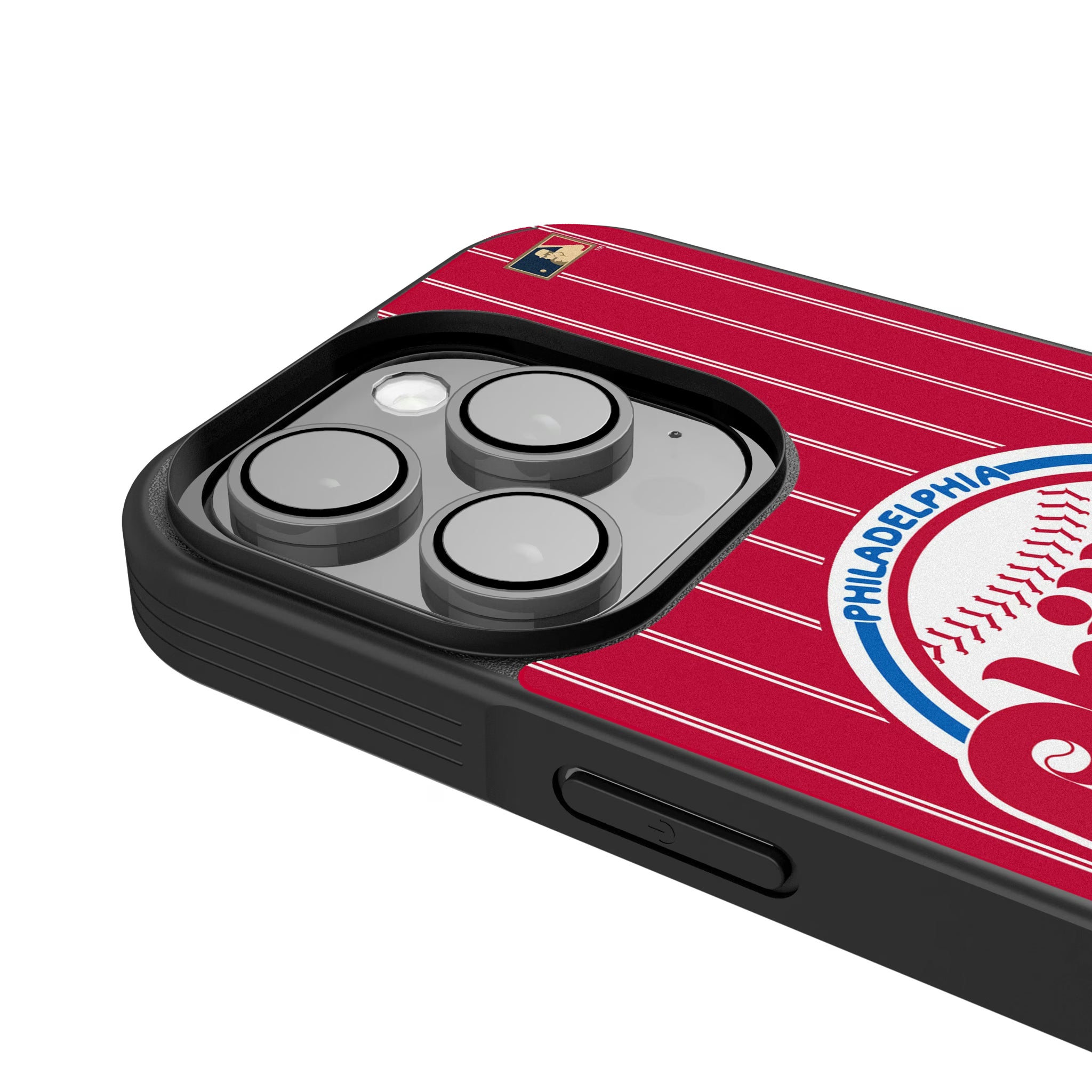 Philadelphia Phillies 1984-1991 - Cooperstown Collection Pinstripe iPhone Bump Phone Case for Apple iPhone - Detail