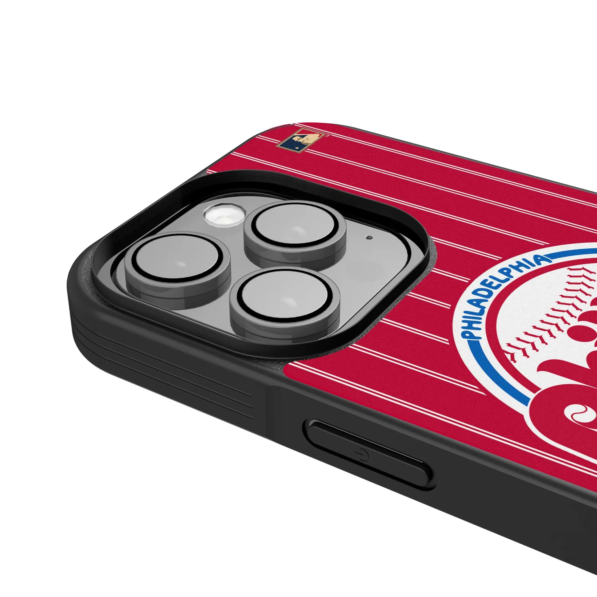 Philadelphia Phillies 1984-1991 - Cooperstown Collection Pinstripe iPhone Bump Phone Case for Apple iPhone - Detail