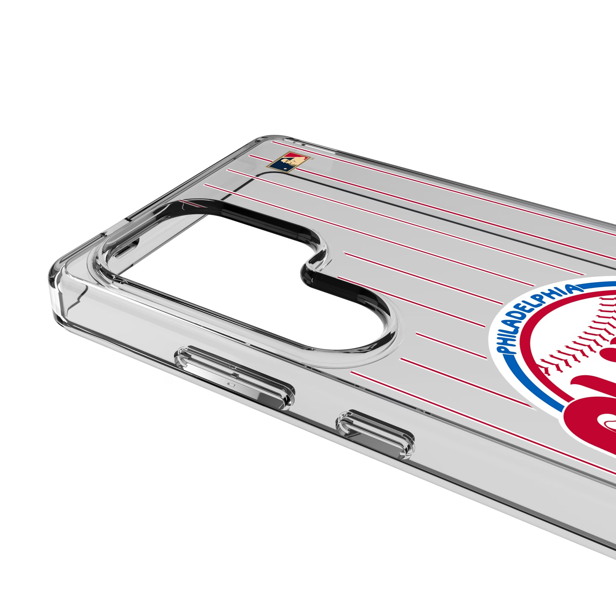 Philadelphia Phillies 1984-1991 - Cooperstown Collection Pinstripe Galaxy Clear Phone Case for Samsung Galaxy - Detail