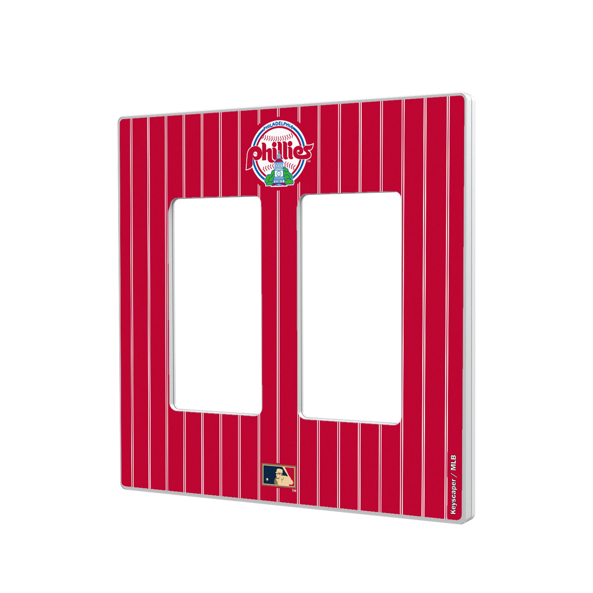 Philadelphia Phillies 1984-1991 - Cooperstown Collection Pinstripe Hidden-Screw Light Switch Plate#Style_Double Rocker
