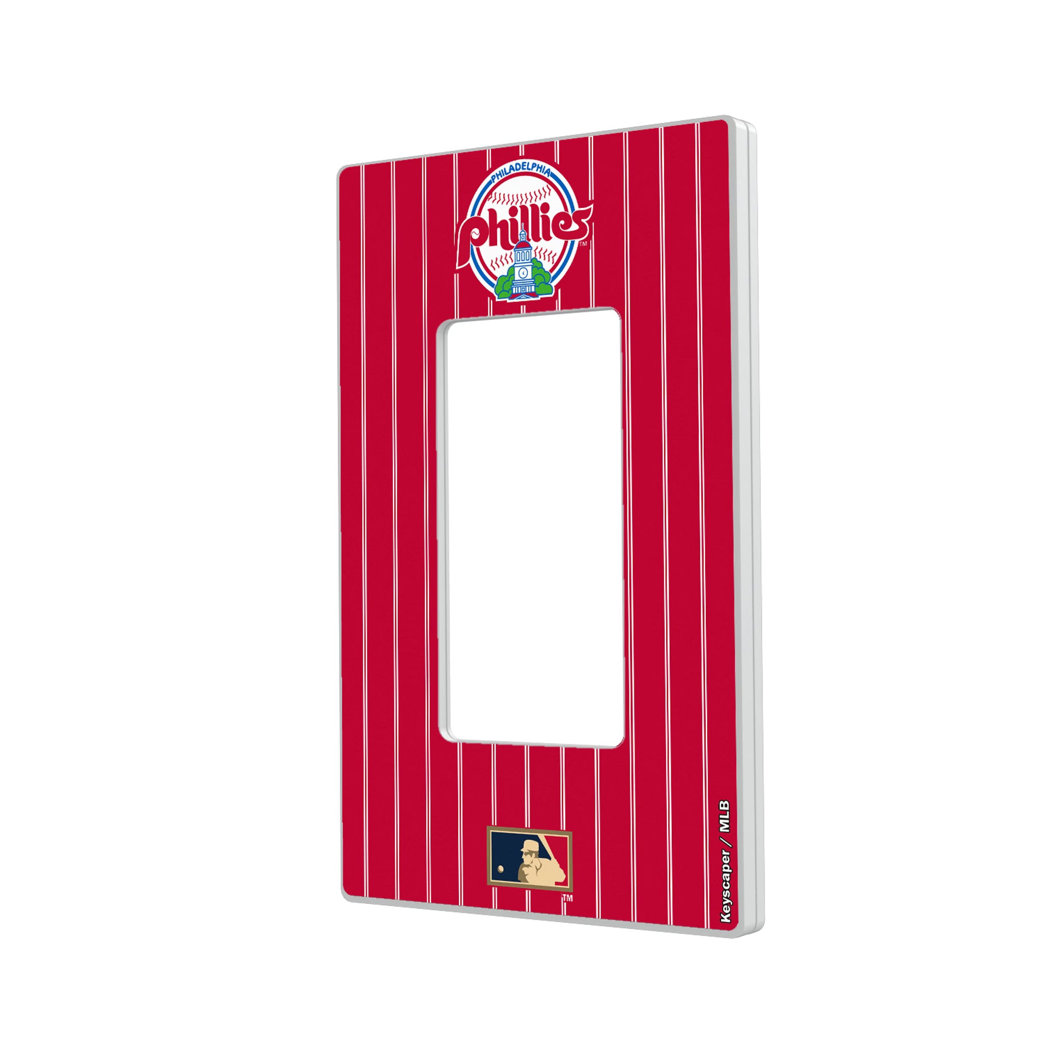 Philadelphia Phillies 1984-1991 - Cooperstown Collection Pinstripe Hidden-Screw Light Switch Plate#Style_Single Rocker