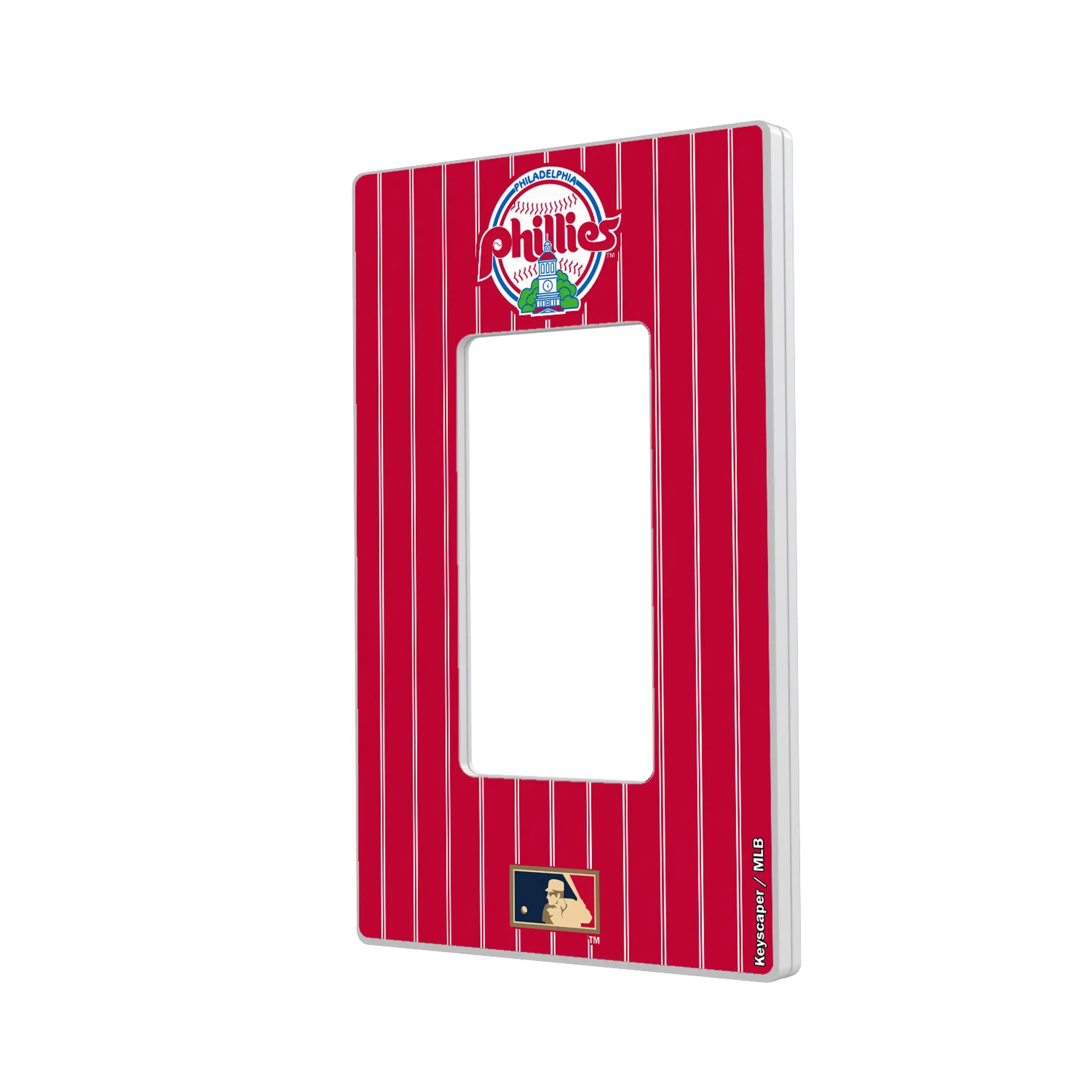 Philadelphia Phillies 1984-1991 - Cooperstown Collection Pinstripe Hidden-Screw Light Switch Plate#Style_Single Rocker