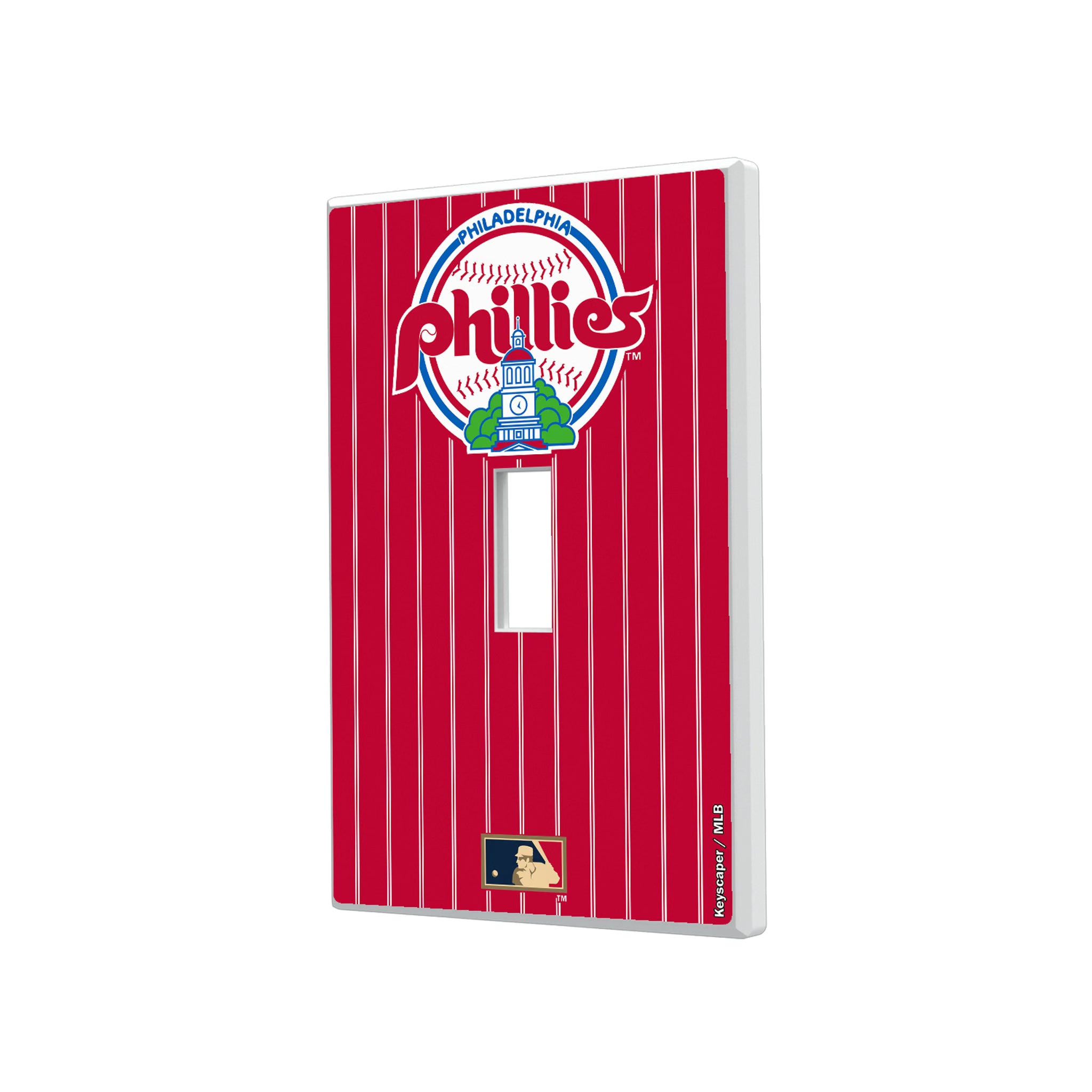 Philadelphia Phillies 1984-1991 - Cooperstown Collection Pinstripe Hidden-Screw Light Switch Plate#Style_Single Toggle