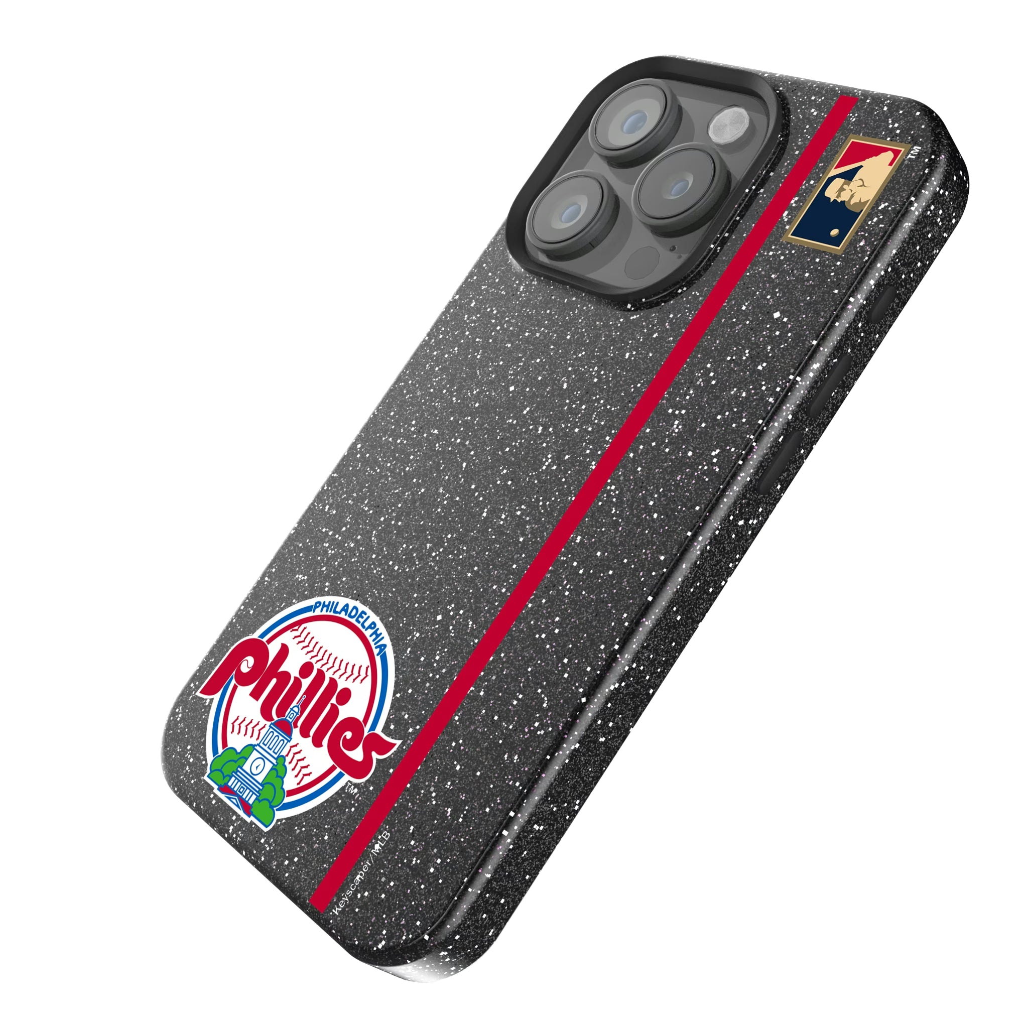 Philadelphia Phillies 1984-1991 - Cooperstown Collection Sidebar iPhone Bling Phone Case for Apple iPhone - Isometric View