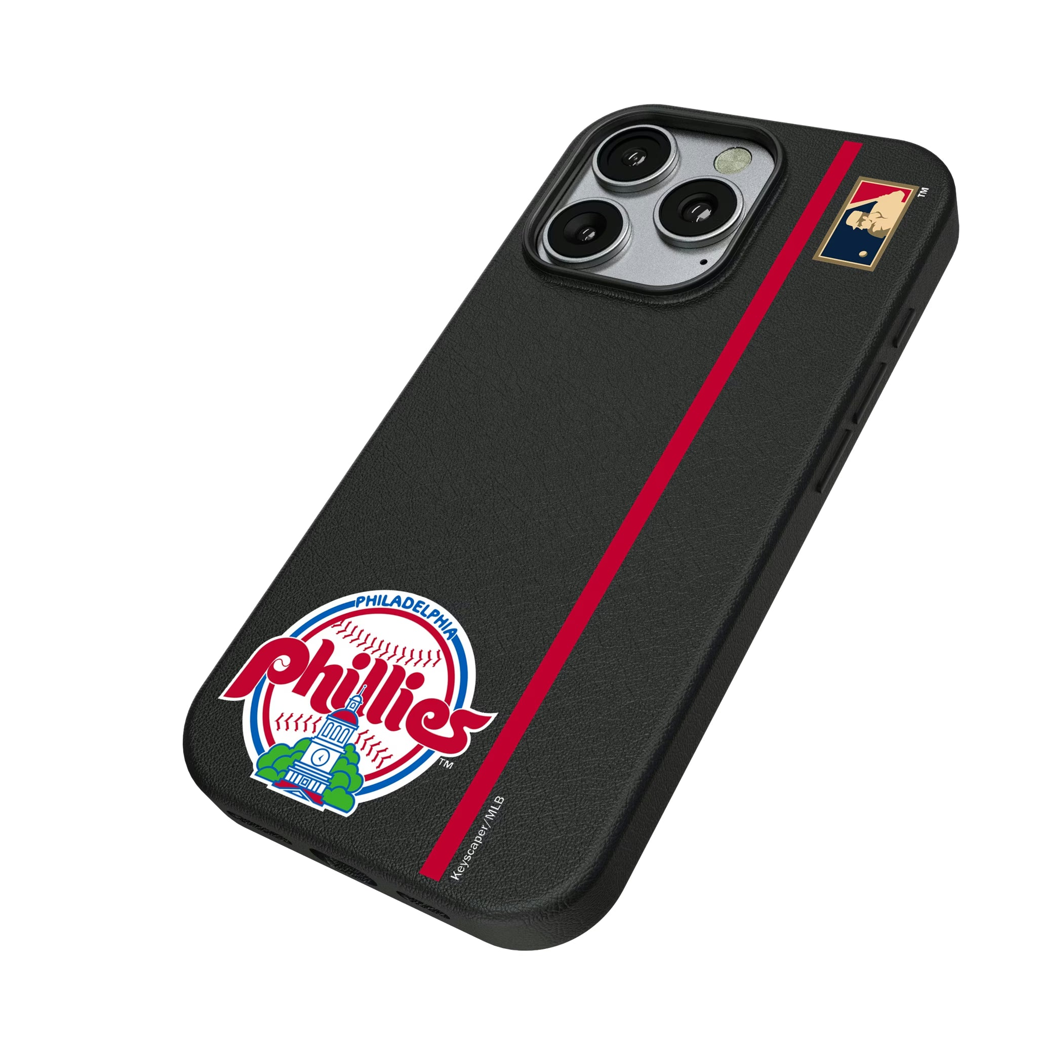 Philadelphia Phillies 1984-1991 - Cooperstown Collection Sidebar iPhone MagSafe Compatible Phone Case for Apple iPhone - Isometric View