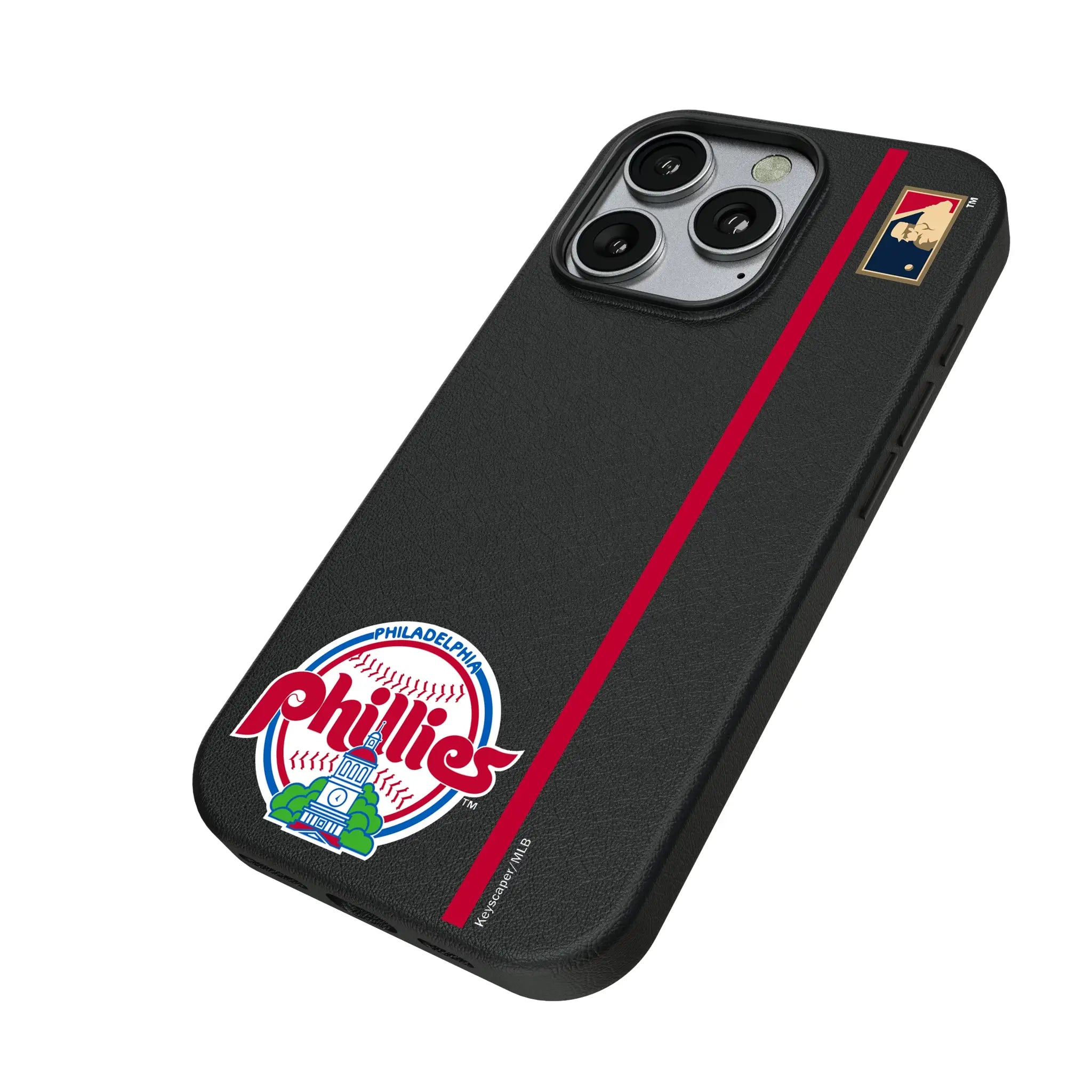 Philadelphia Phillies 1984-1991 - Cooperstown Collection Sidebar iPhone MagSafe Compatible Phone Case for Apple iPhone - Isometric View