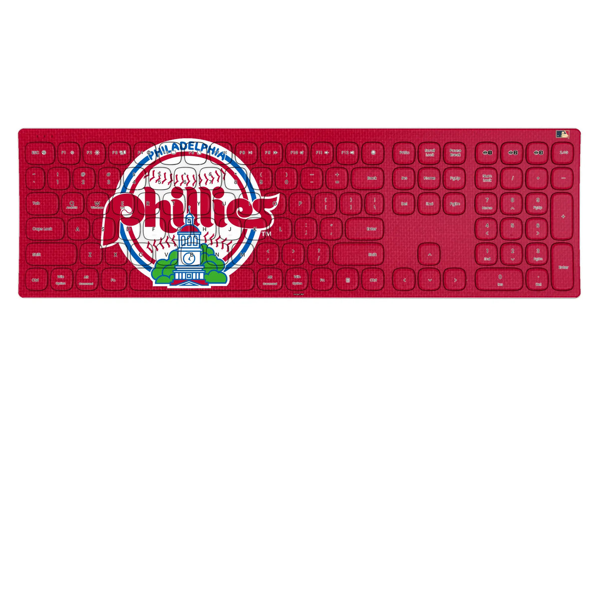Philadelphia Phillies 1984-1991 - Cooperstown Collection Solid KKB605 Curved Wireless Keyboard