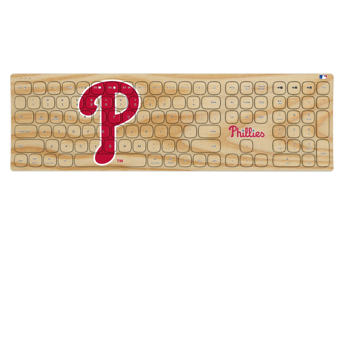Philadelphia Phillies Baseball Bat KKB605 Curved Wireless Keyboard