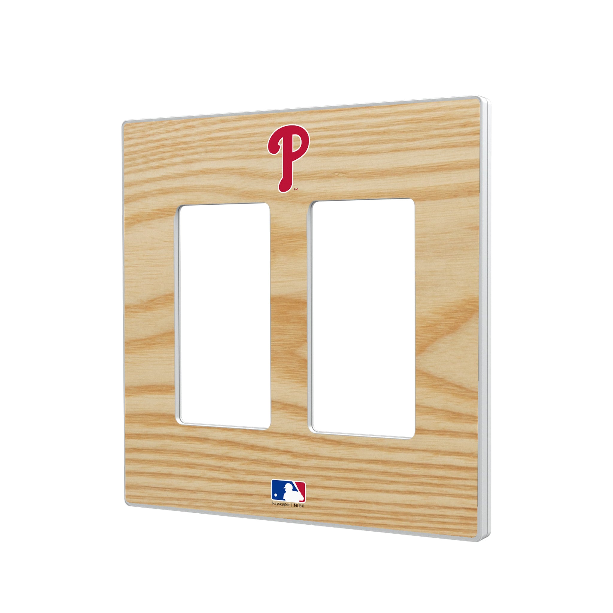 Philadelphia Phillies Baseball Bat Hidden-Screw Light Switch Plate#Style_Double Rocker