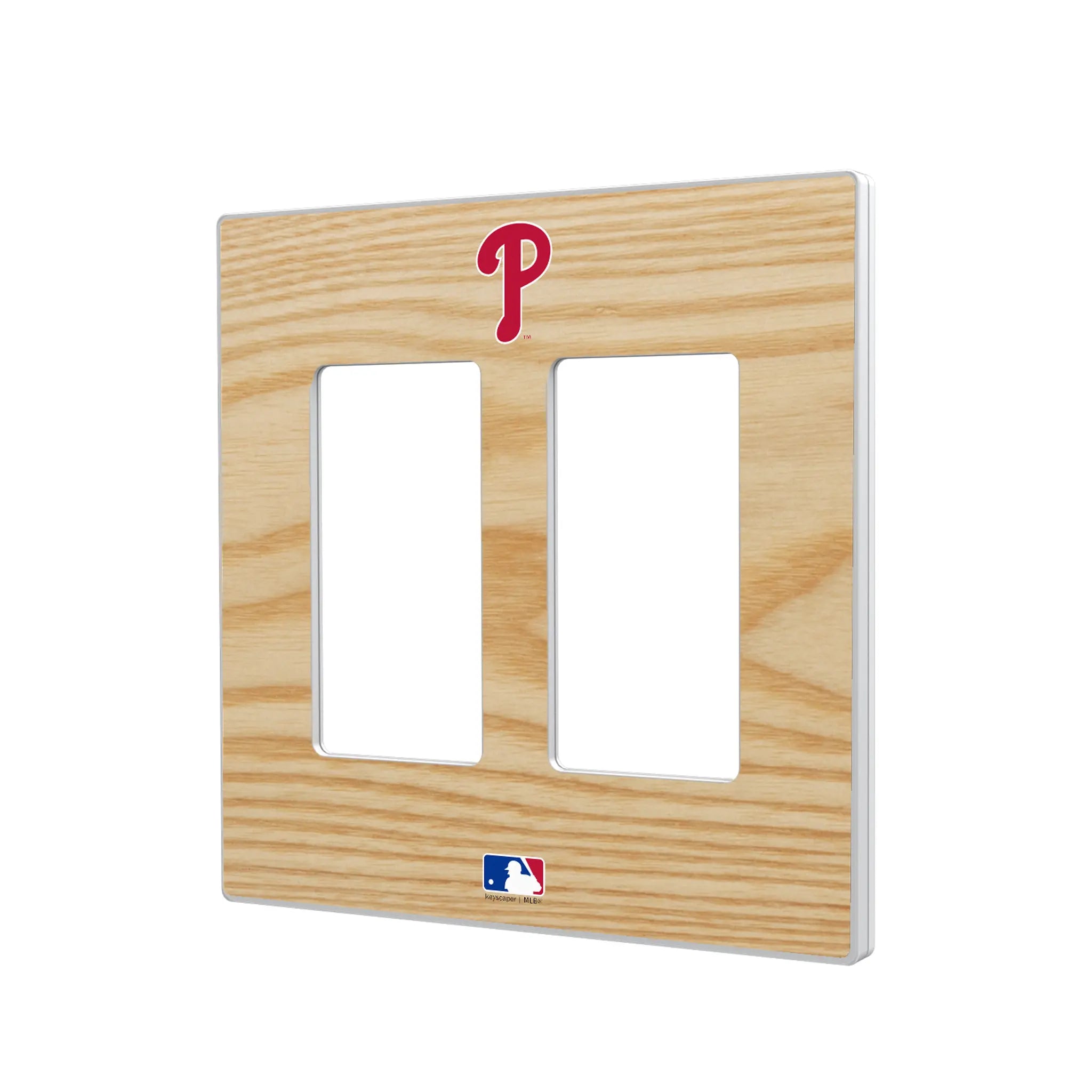 Philadelphia Phillies Baseball Bat Hidden-Screw Light Switch Plate#Style_Double Rocker