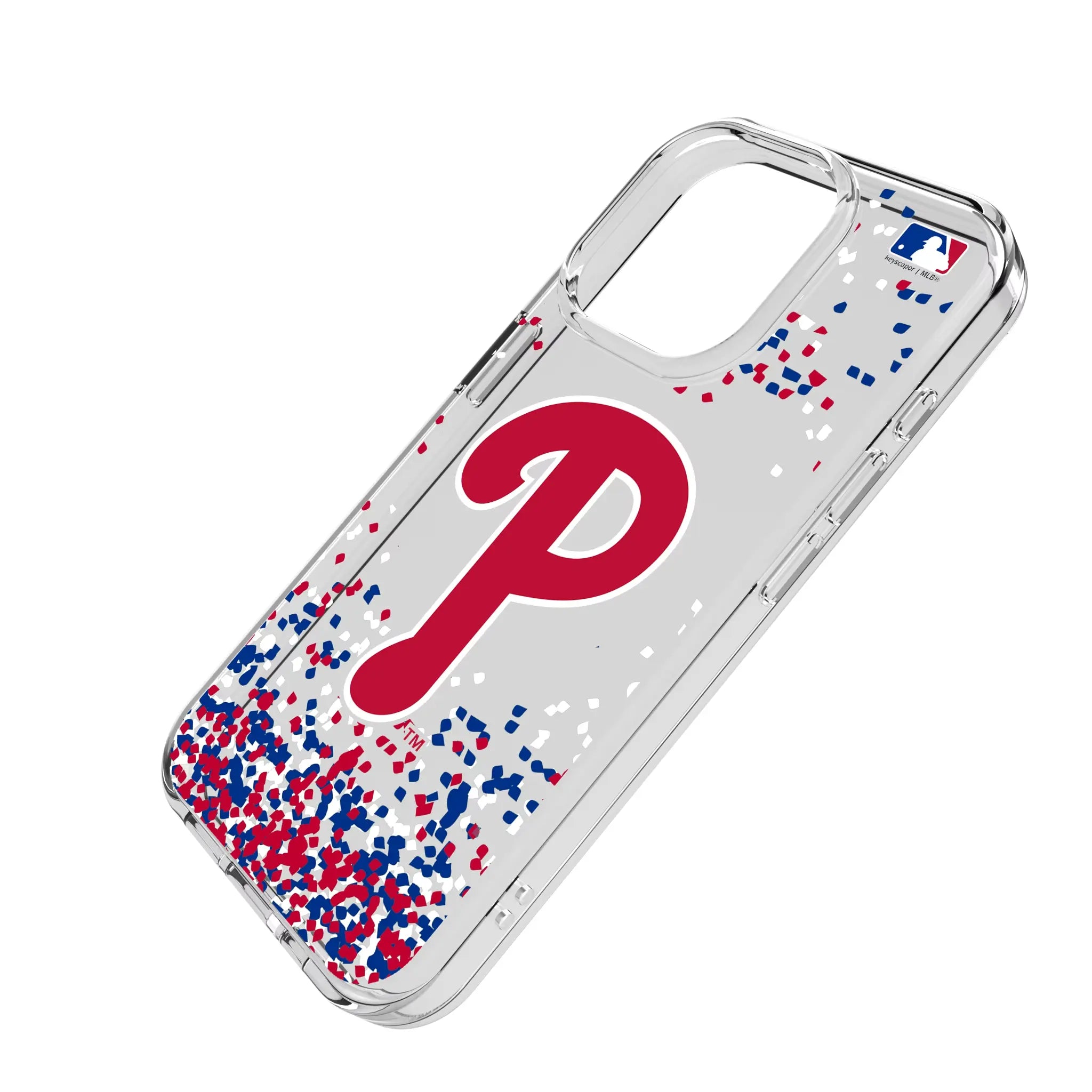 Philadelphia Phillies Confetti iPhone Clear Phone Case for Apple iPhone - Isometric View